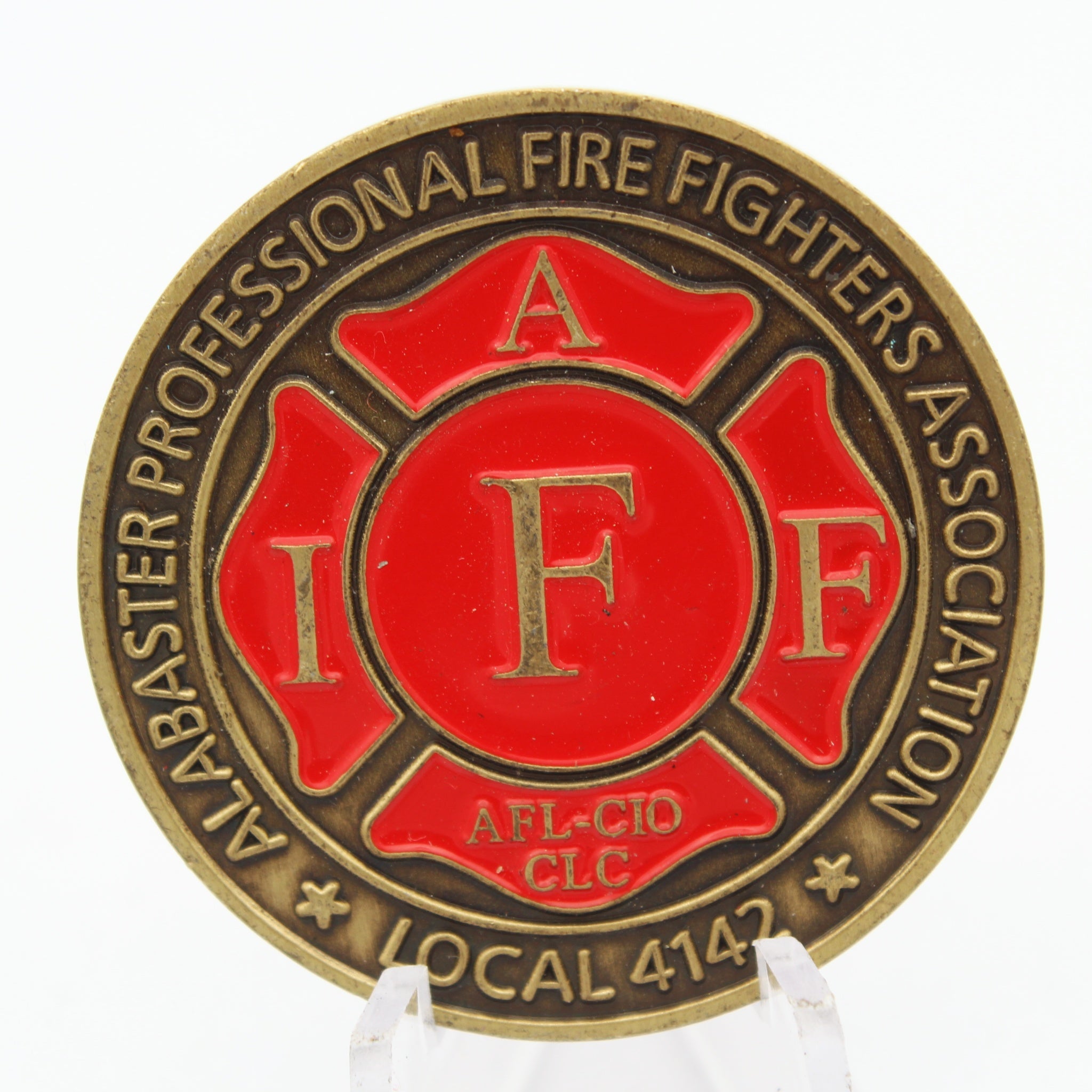 Alabaster Fire Department IAFF Local 4142 AFL-CIO CLC Challenge Coin 1.5" Pre-Owned