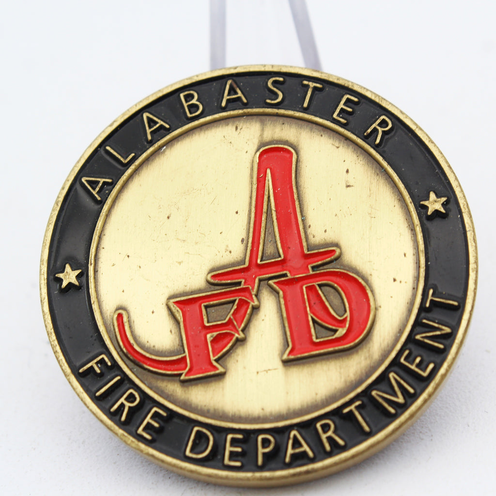 Alabaster Fire Department IAFF Local 4142 AFL-CIO CLC Challenge Coin 1.5" Pre-Owned