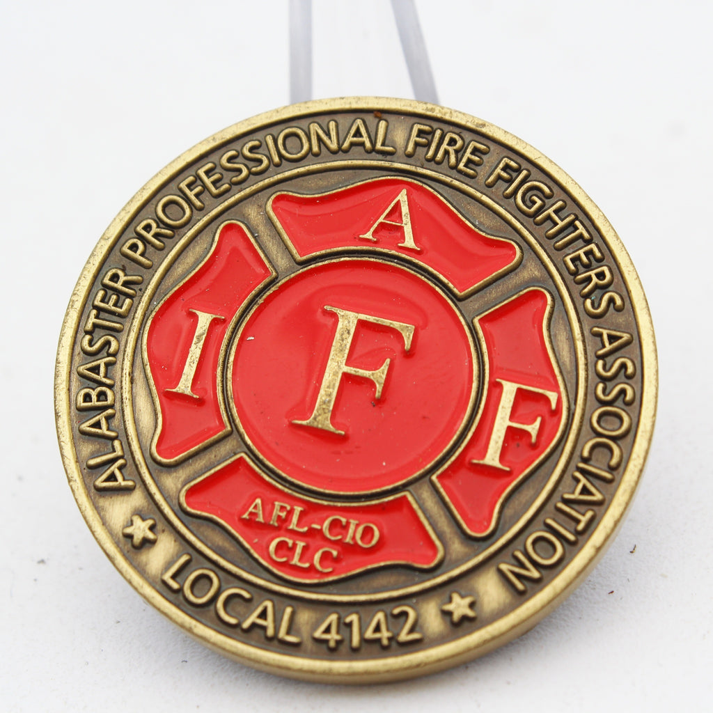 Alabaster Fire Department IAFF Local 4142 AFL-CIO CLC Challenge Coin 1.5" Pre-Owned