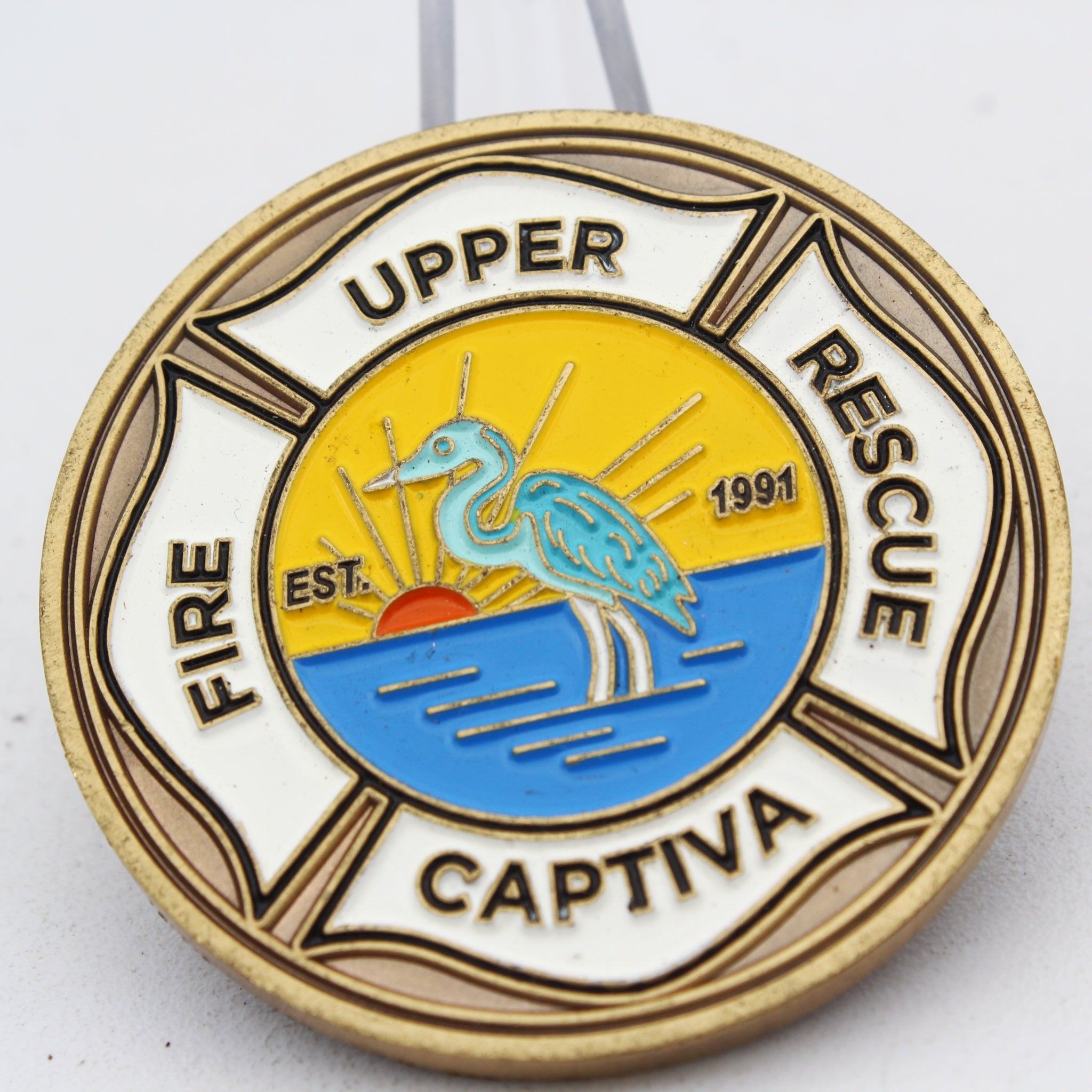 Upper Captiva Fire Rescue 30th Anniversary Challenge Coin 1.75" Pre-Owned