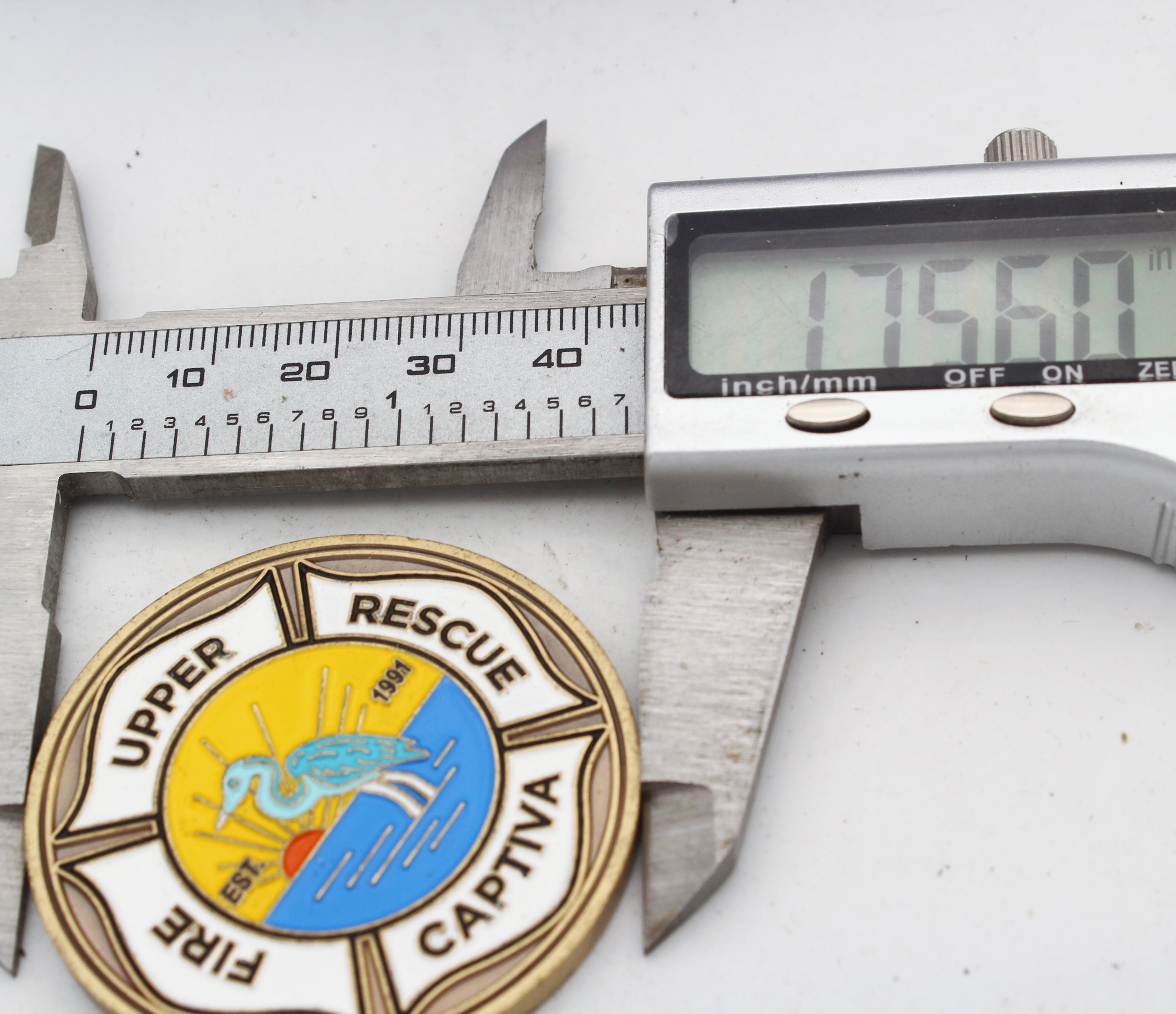 Upper Captiva Fire Rescue 30th Anniversary Challenge Coin 1.75" Pre-Owned