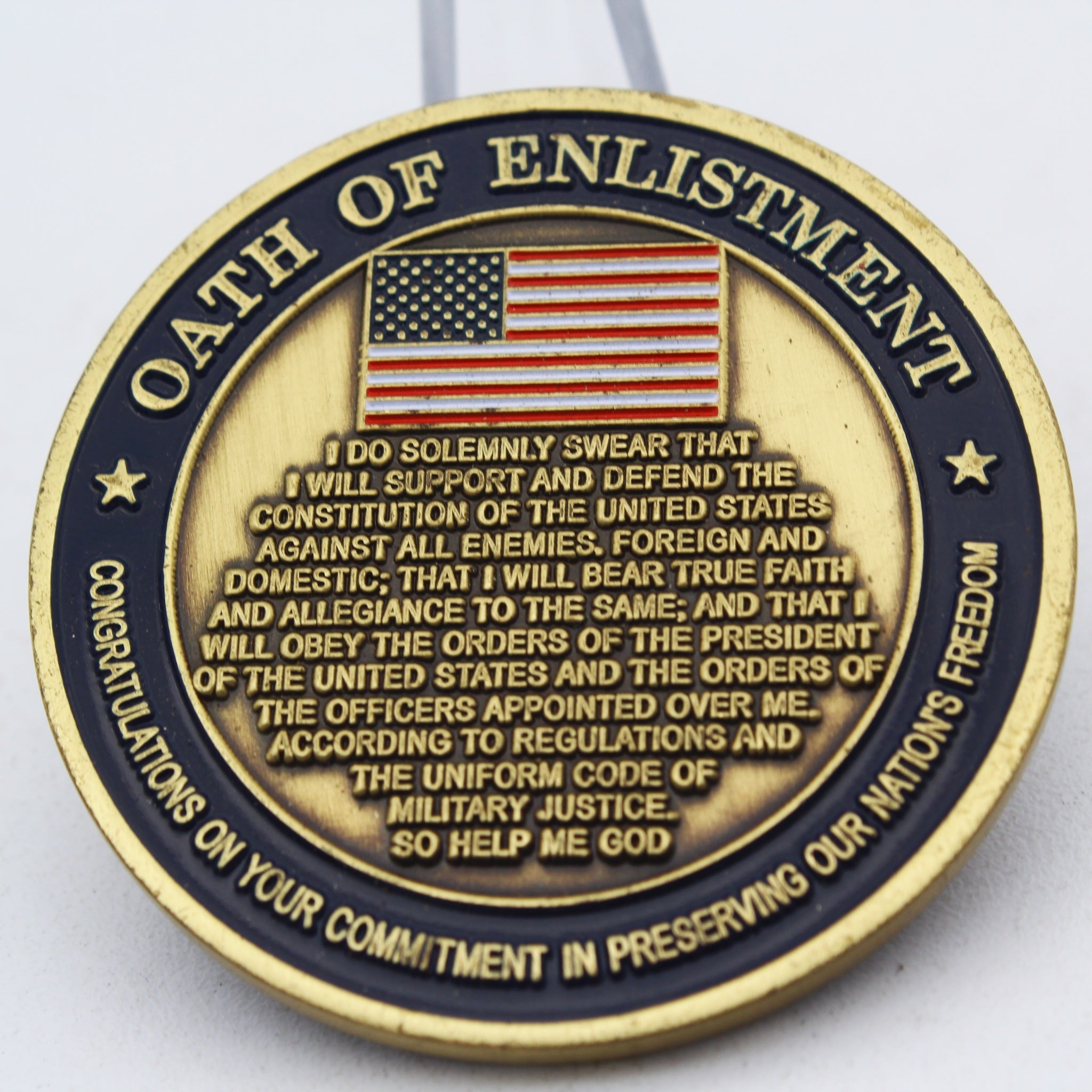 USS Harpers Ferry LSD-49 Challenge Coin US Navy Oath of Enlistment 1.75" Pre-Owned