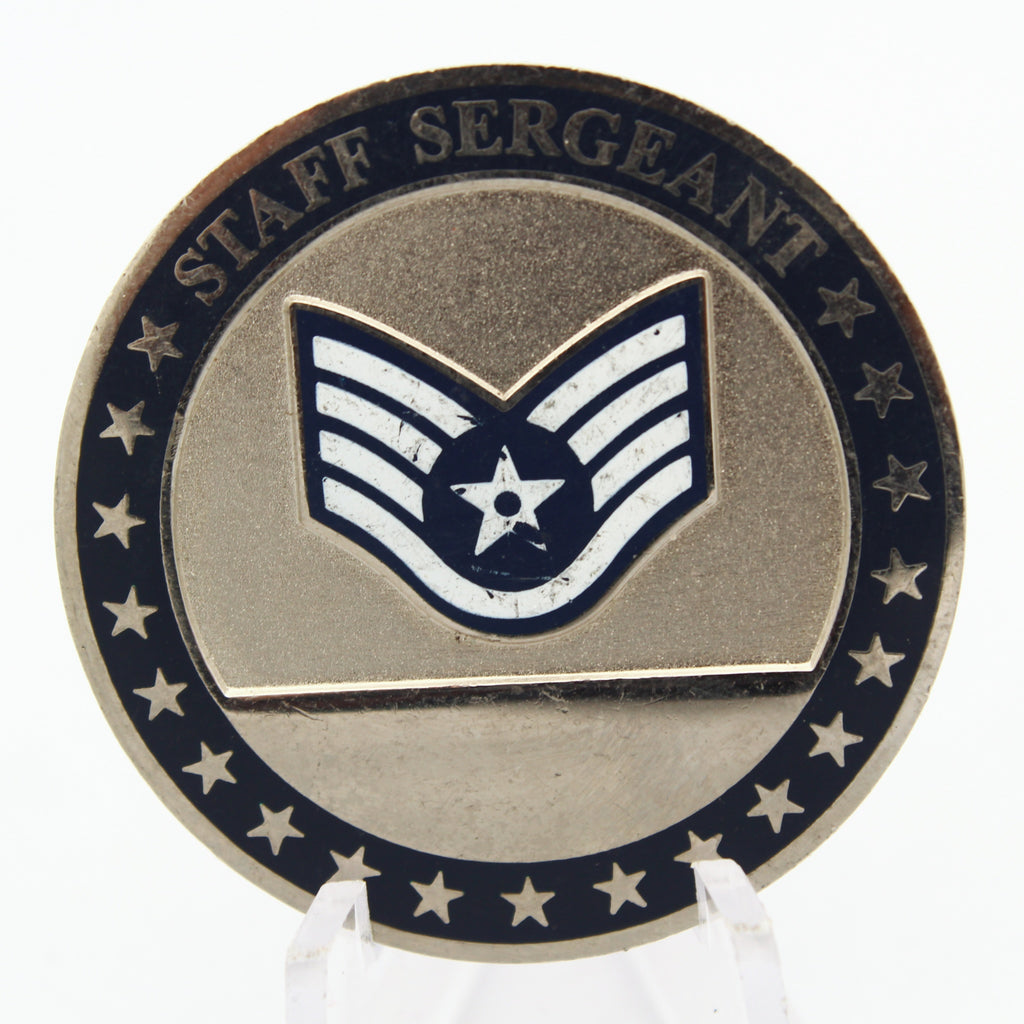 US Air Force Staff Sergeant Challenge Coin USAF Rank Challenge Coin 1.5" Pre-Owned