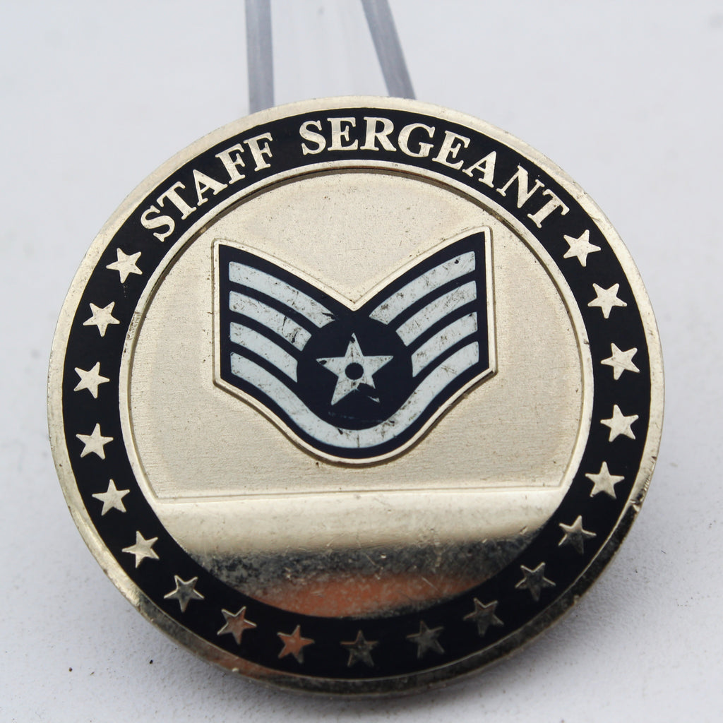 US Air Force Staff Sergeant Challenge Coin USAF Rank Challenge Coin 1.5" Pre-Owned