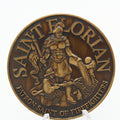 Fireman’s Prayer Saint Florian Firefighter Challenge Coin 1.75" Copper Pre-Owned