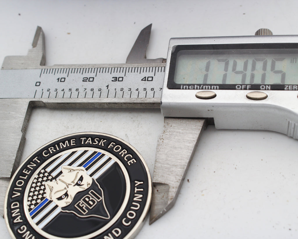 FBI Oakland County Gang and Violent Crime Task Force Challenge Coin 1.75" Copper Used
