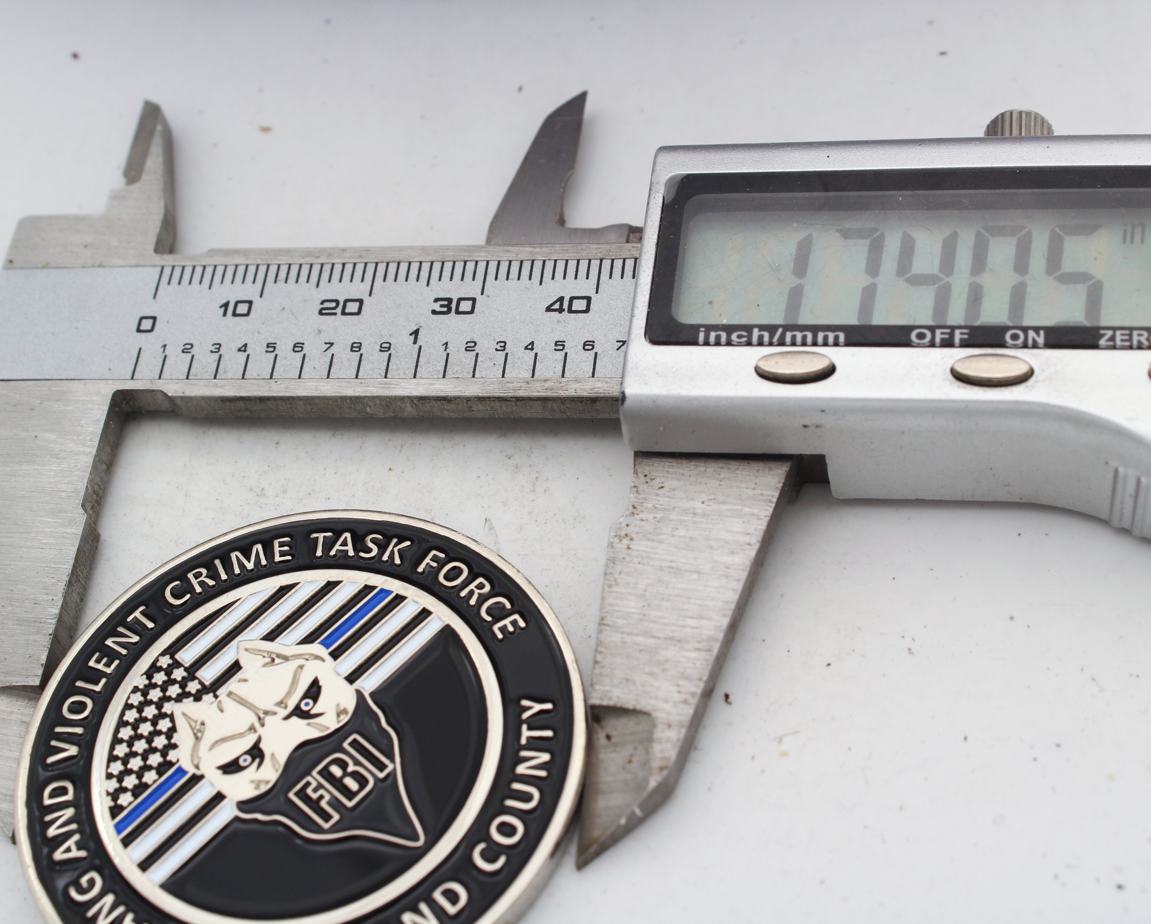 FBI Oakland County Gang and Violent Crime Task Force Challenge Coin 1.75" Copper Used
