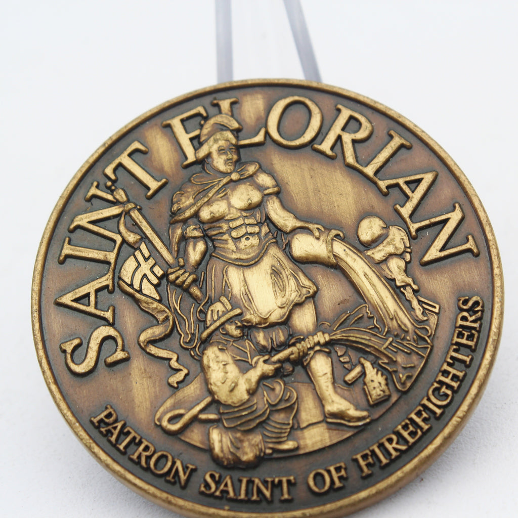 Fireman’s Prayer Saint Florian Firefighter Challenge Coin 1.75" Copper Pre-Owned
