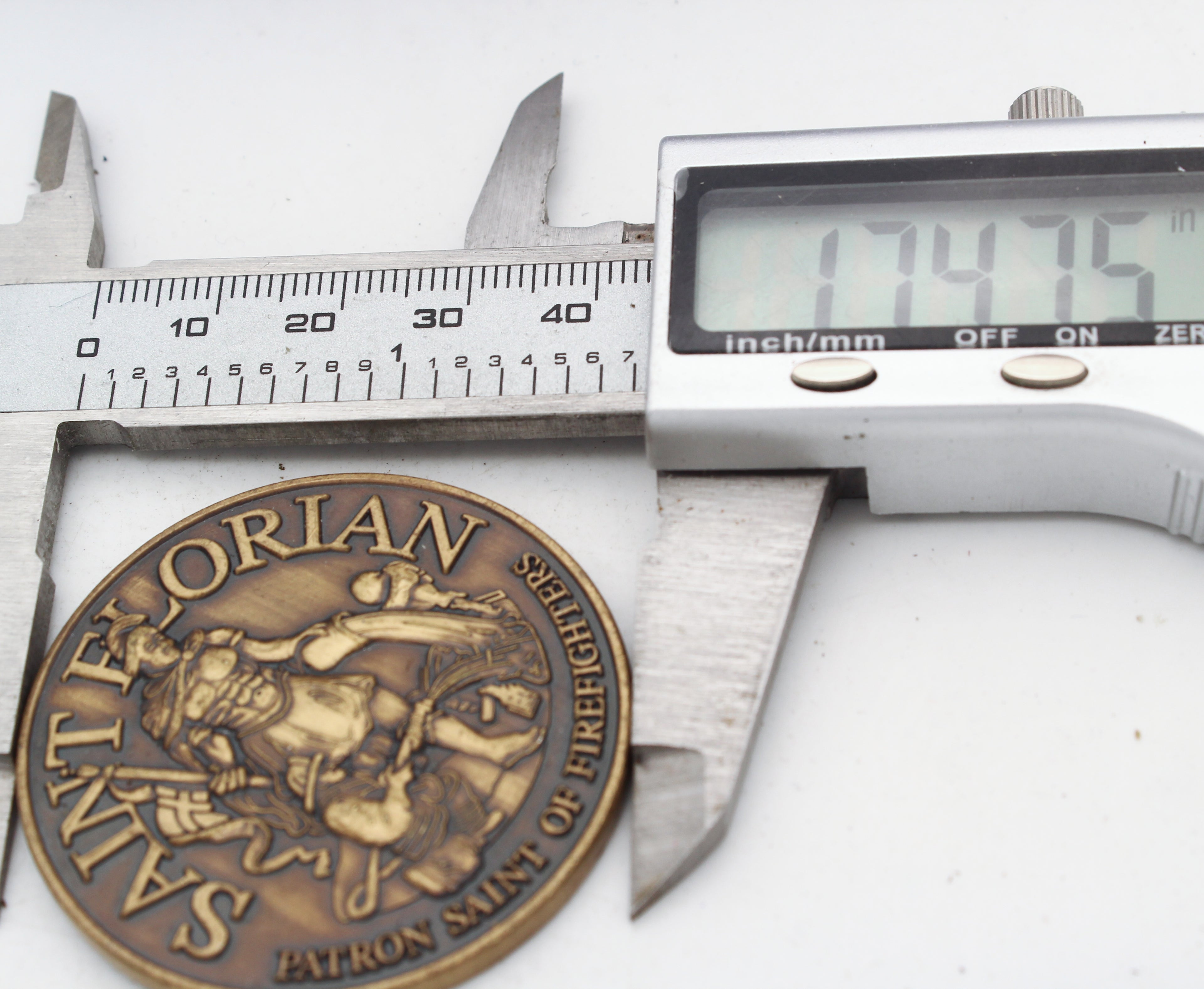 Fireman’s Prayer Saint Florian Firefighter Challenge Coin 1.75" Copper Pre-Owned