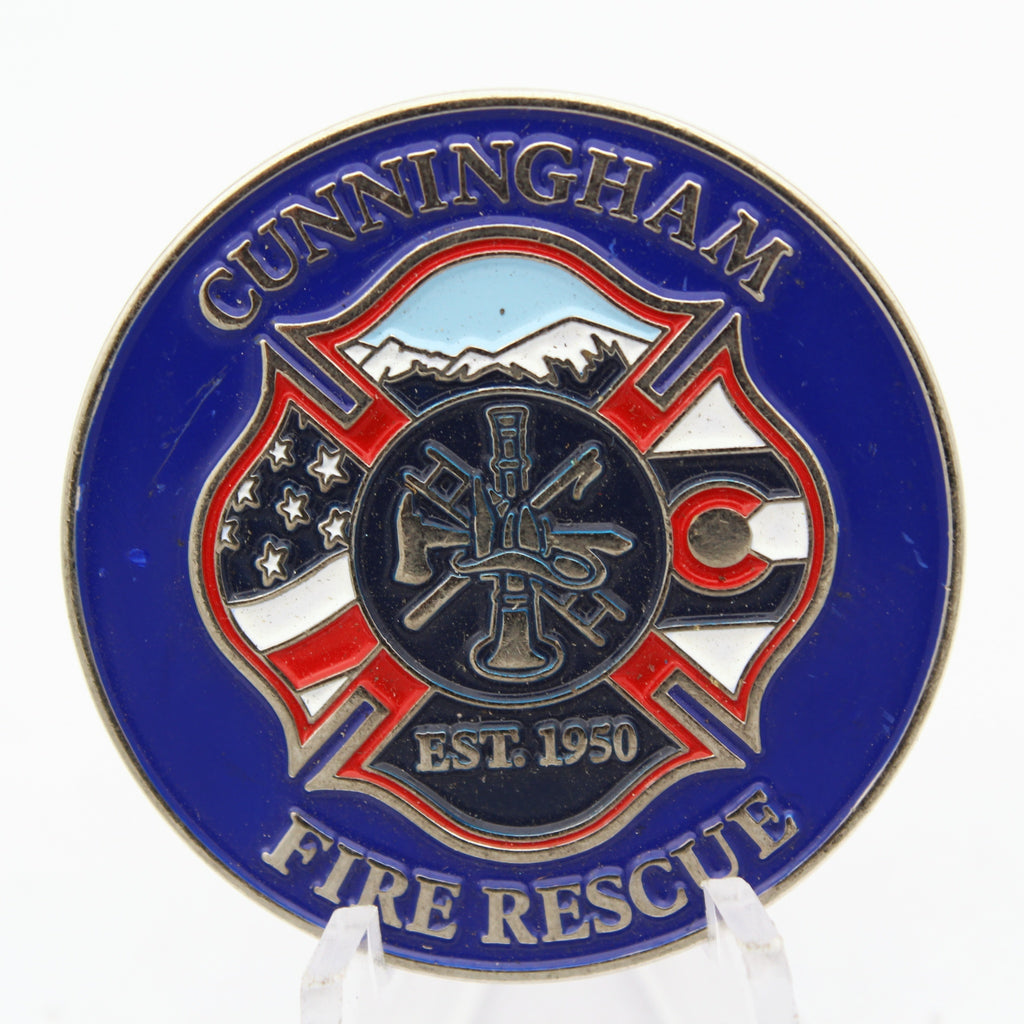 Cunningham Fire Rescue CFAI Internationally Accredited Agency Challenge Coin 1.5" Pre-Owned