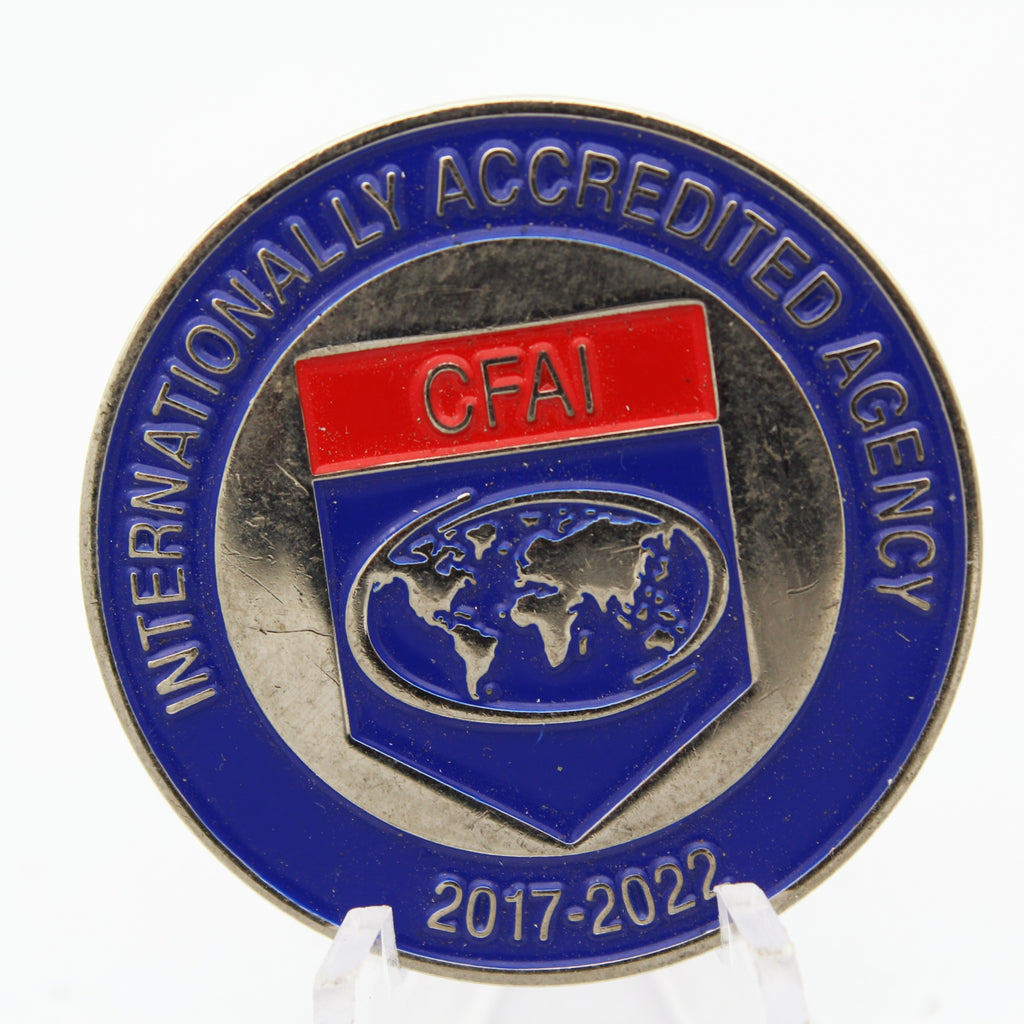 Cunningham Fire Rescue CFAI Internationally Accredited Agency Challenge Coin 1.5" Pre-Owned