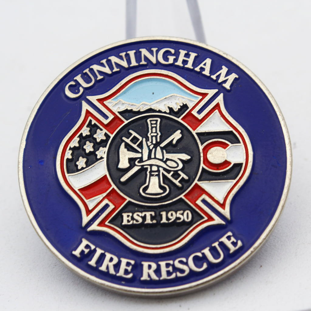 Cunningham Fire Rescue CFAI Internationally Accredited Agency Challenge Coin 1.5" Pre-Owned