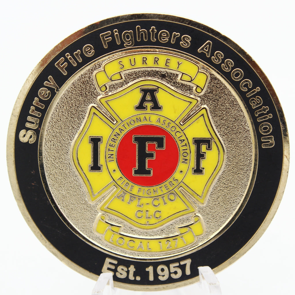 IAFF Surrey Fire Fighters Charitable Society Challenge Coin Local 1271 1.75"