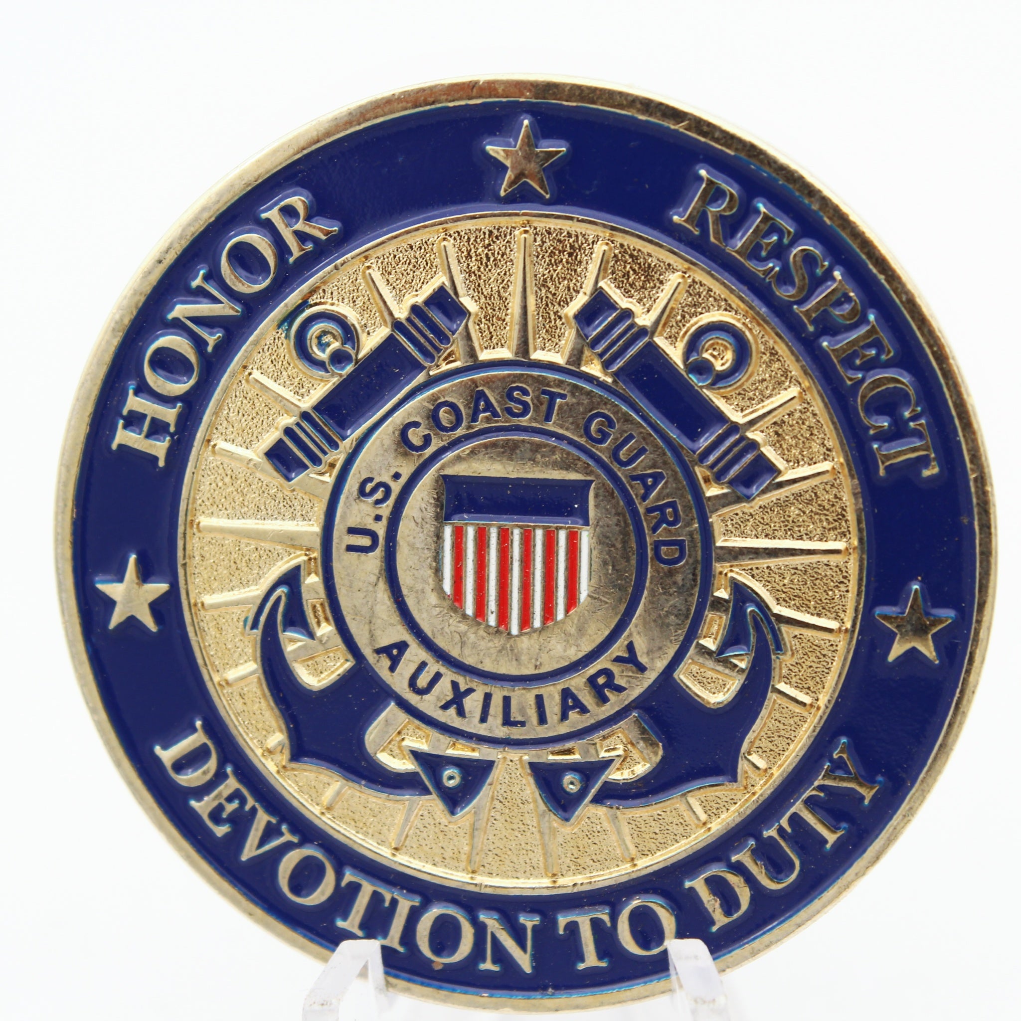US Coast Guard Auxiliary DNACO Deputy National Commodore Challenge Coin 1.75" Pre-Owned