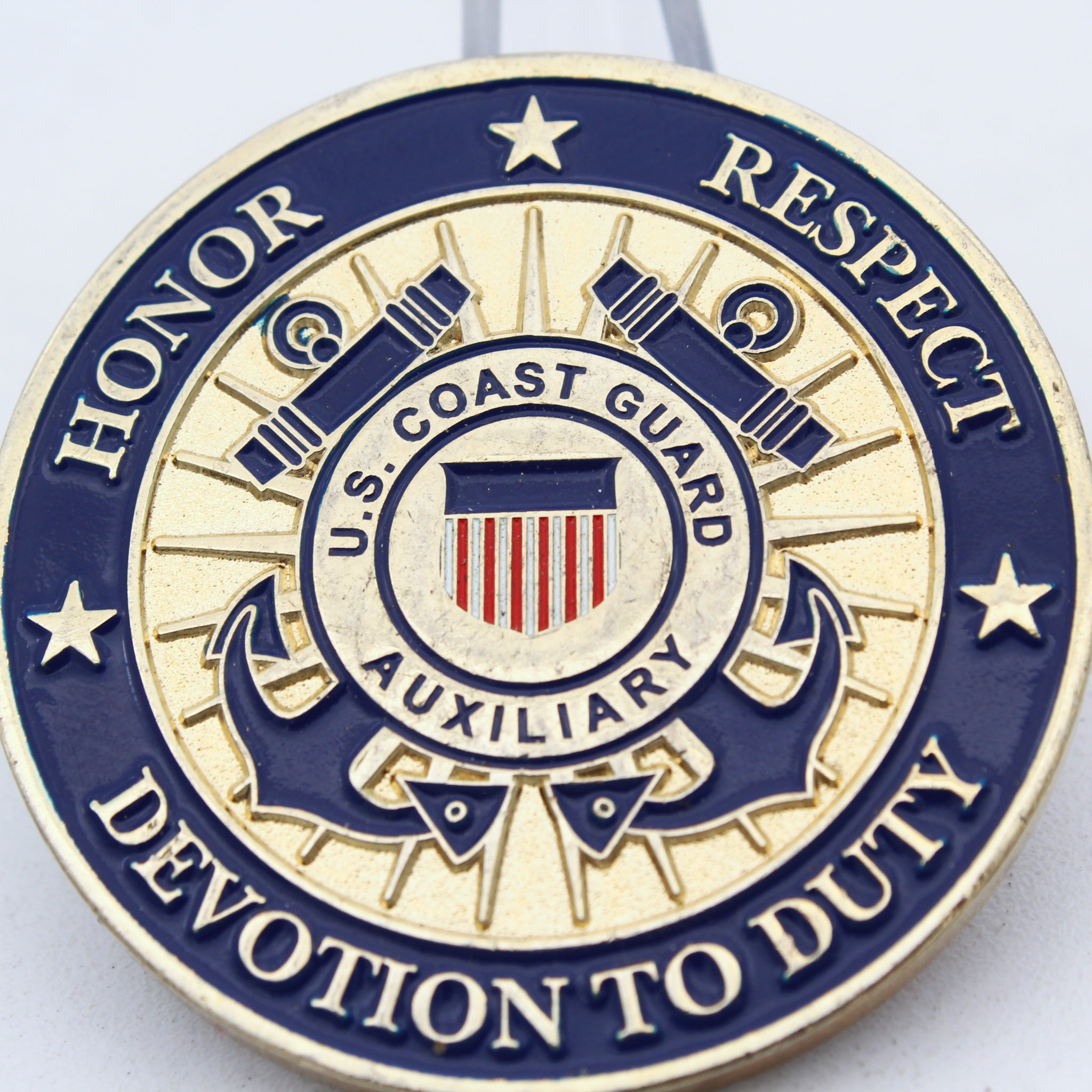 US Coast Guard Auxiliary DNACO Deputy National Commodore Challenge Coin 1.75" Pre-Owned