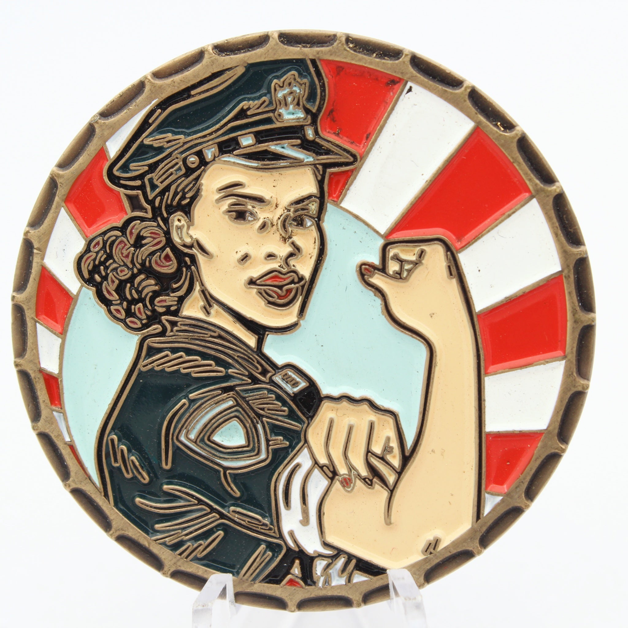 Massachusetts Association of Women in Law Enforcement Challenge Coin MAWLE 1.75” Copper Collectible Pre-owned