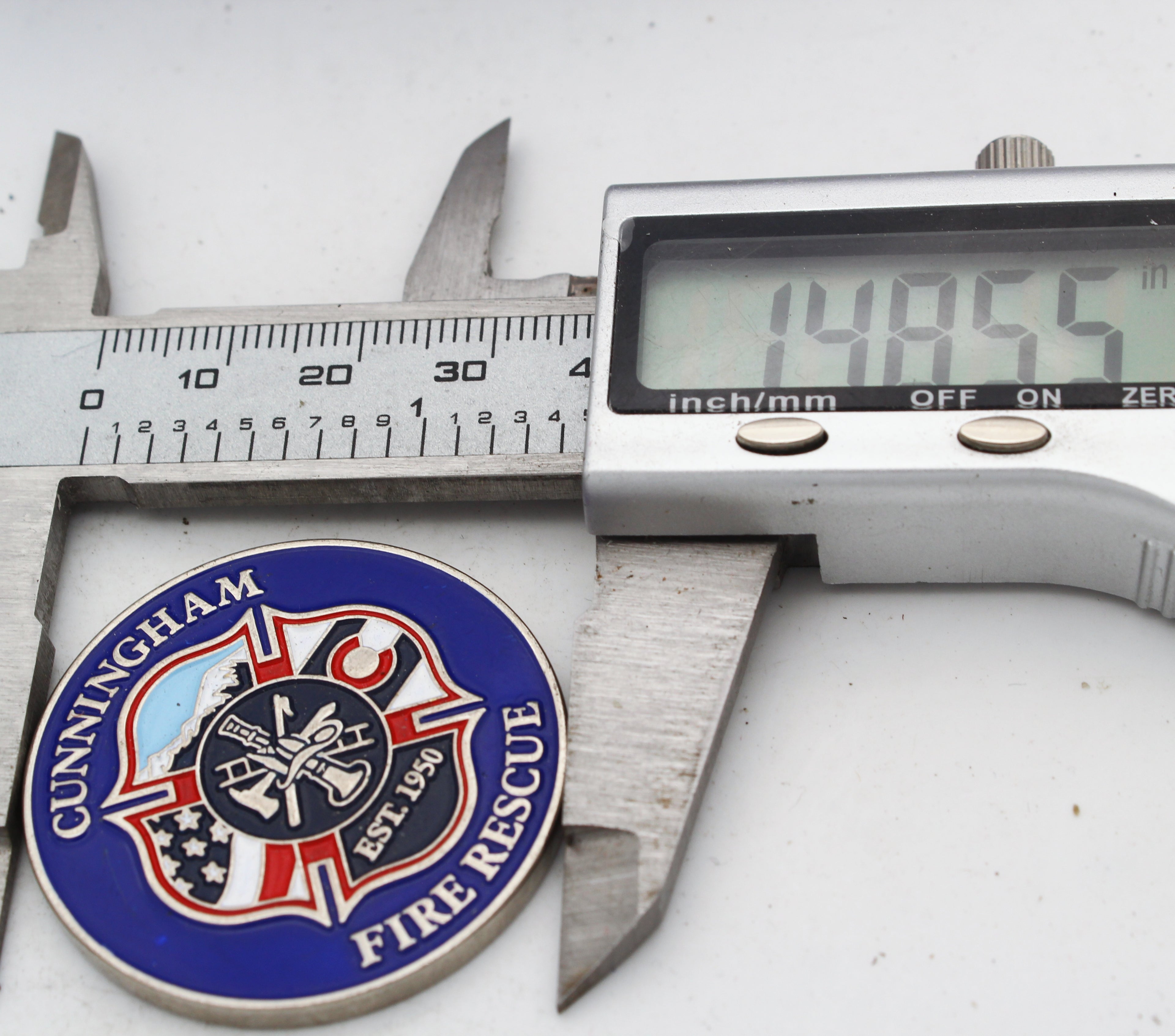 Cunningham Fire Rescue CFAI Internationally Accredited Agency Challenge Coin 1.5" Pre-Owned