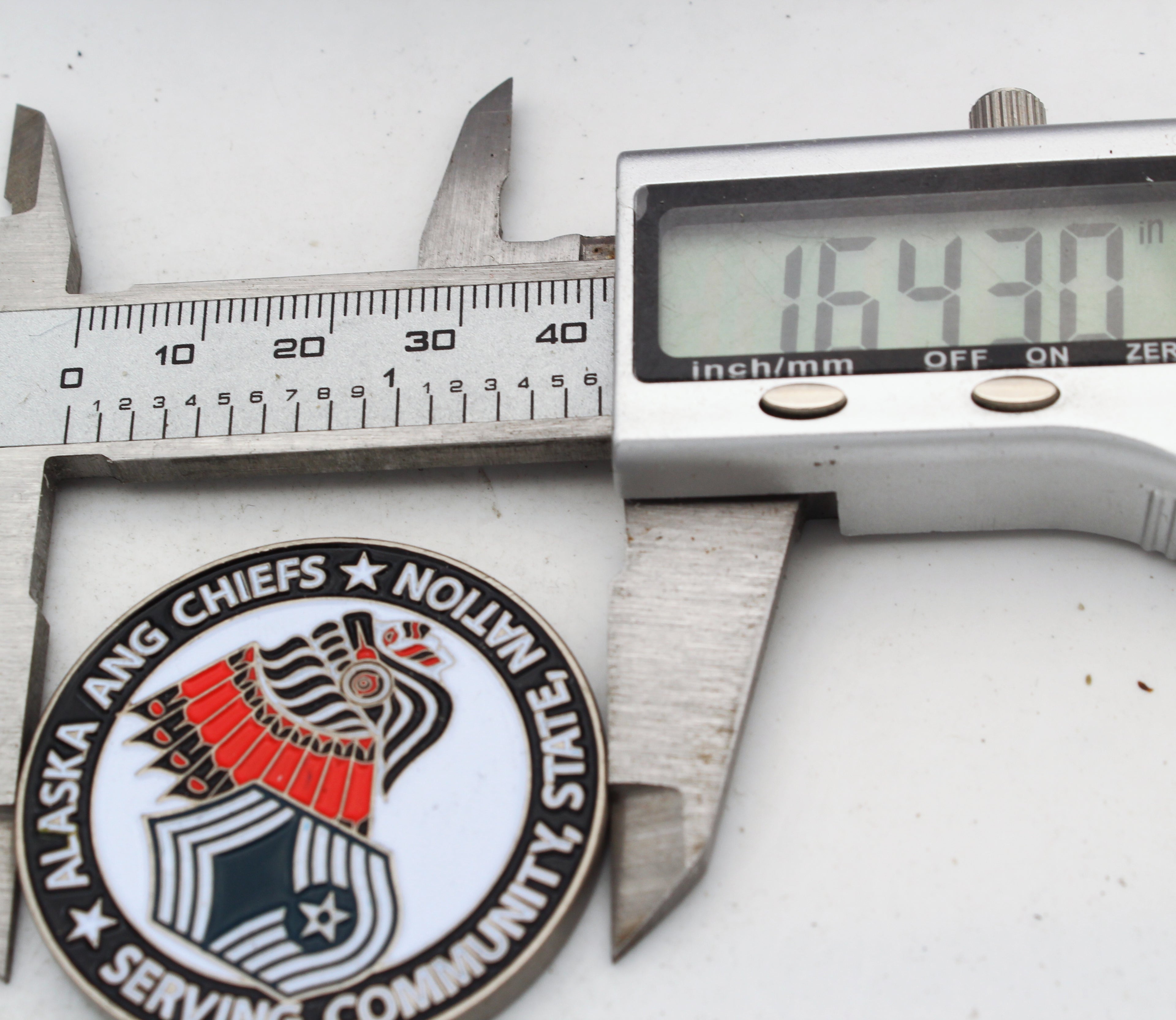 Alaska ANG Chiefs Challenge Coin 1.65 Inch Pre-Owned Copper Military Collectible