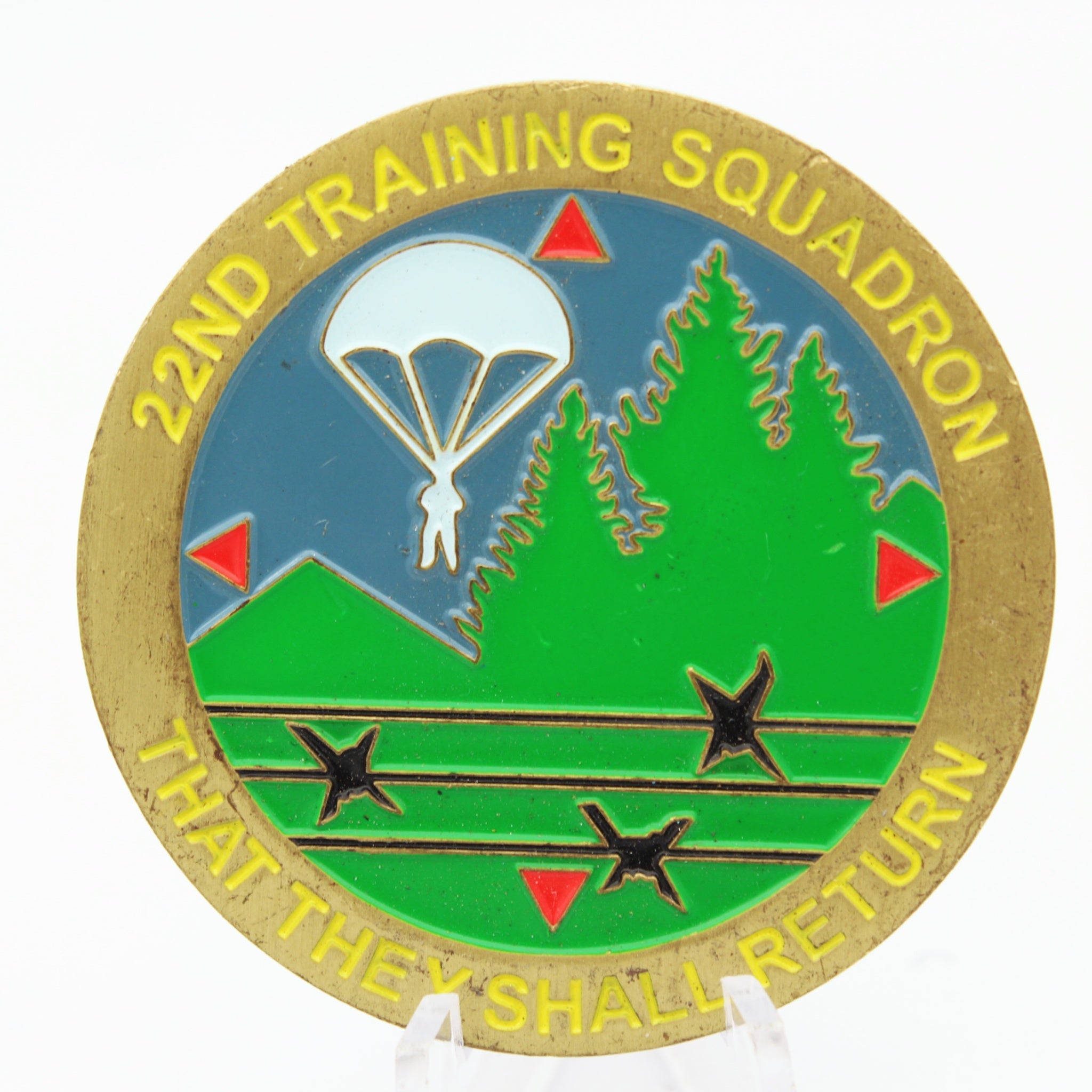 USAF Survival Challenge Coin 22nd Training Squadron Water Survival 2 Inch Pre-Owned