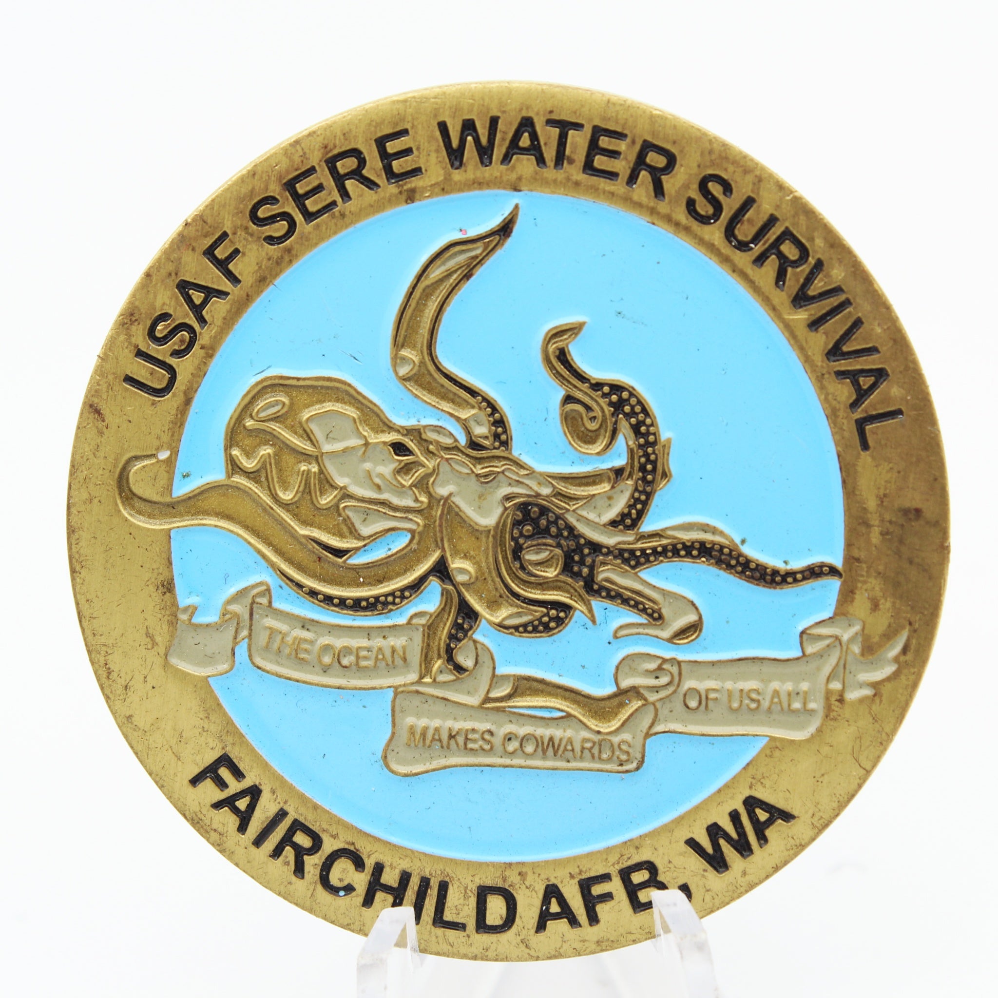 USAF Survival Challenge Coin 22nd Training Squadron Water Survival 2 Inch Pre-Owned