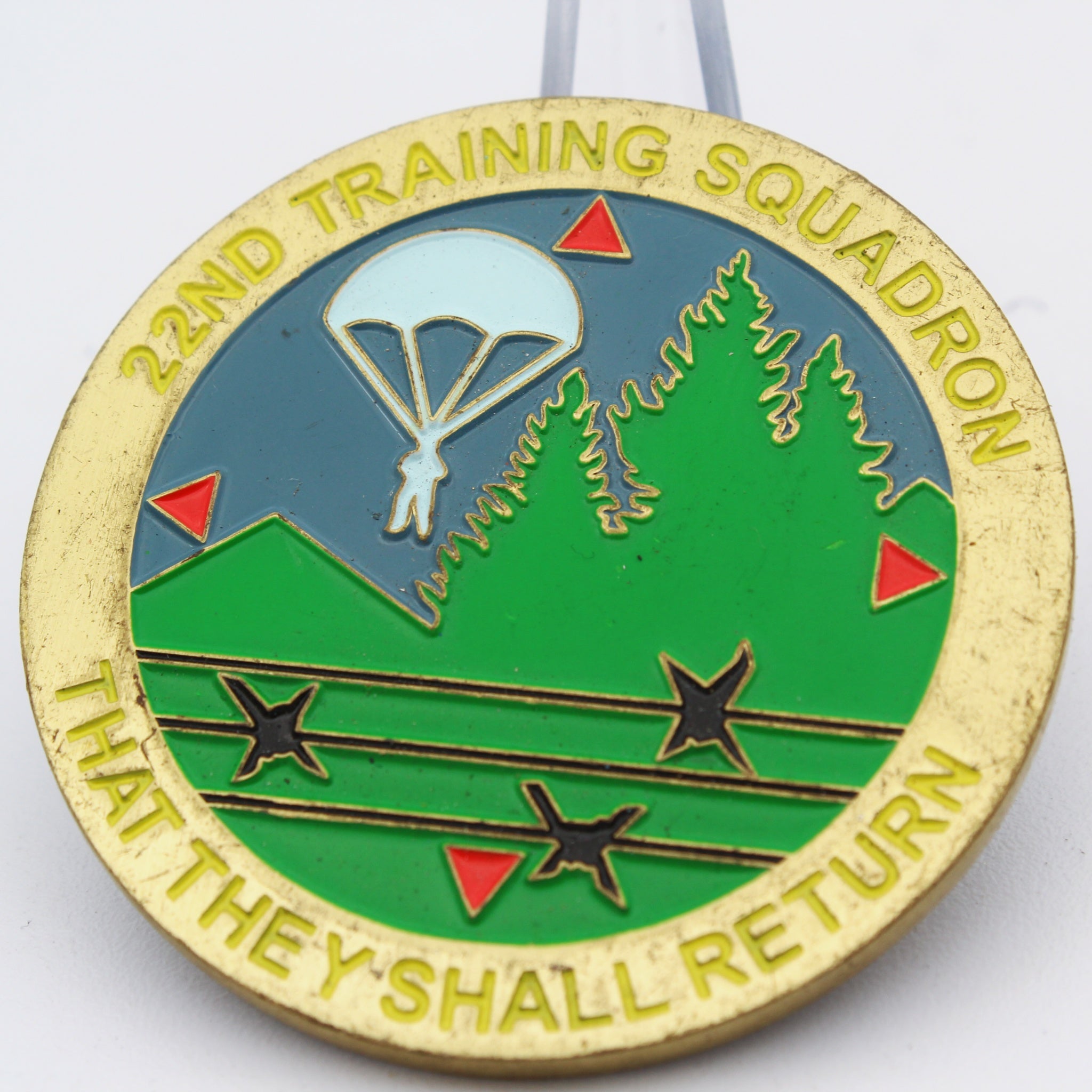 USAF Survival Challenge Coin 22nd Training Squadron Water Survival 2 Inch Pre-Owned