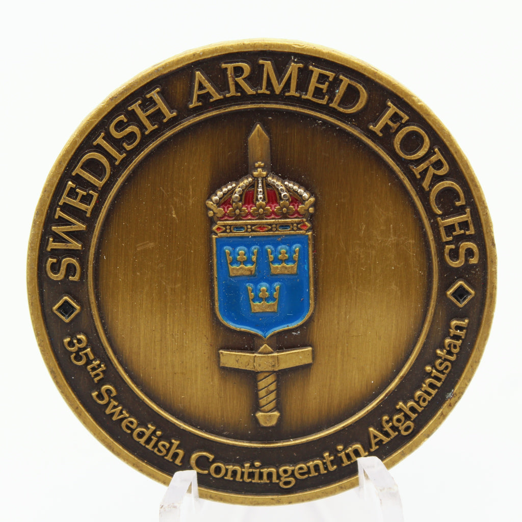 Swedish Armed Forces 35th Swedish Contingent in Afghanistan Challenge Coin Artillery Regiment A9 Pre-owned