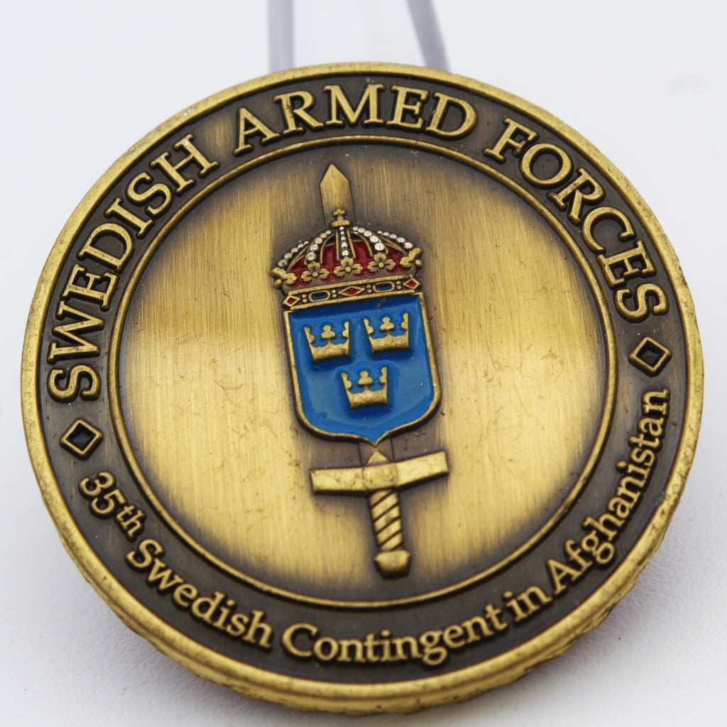 Swedish Armed Forces 35th Swedish Contingent in Afghanistan Challenge Coin Artillery Regiment A9 Pre-owned
