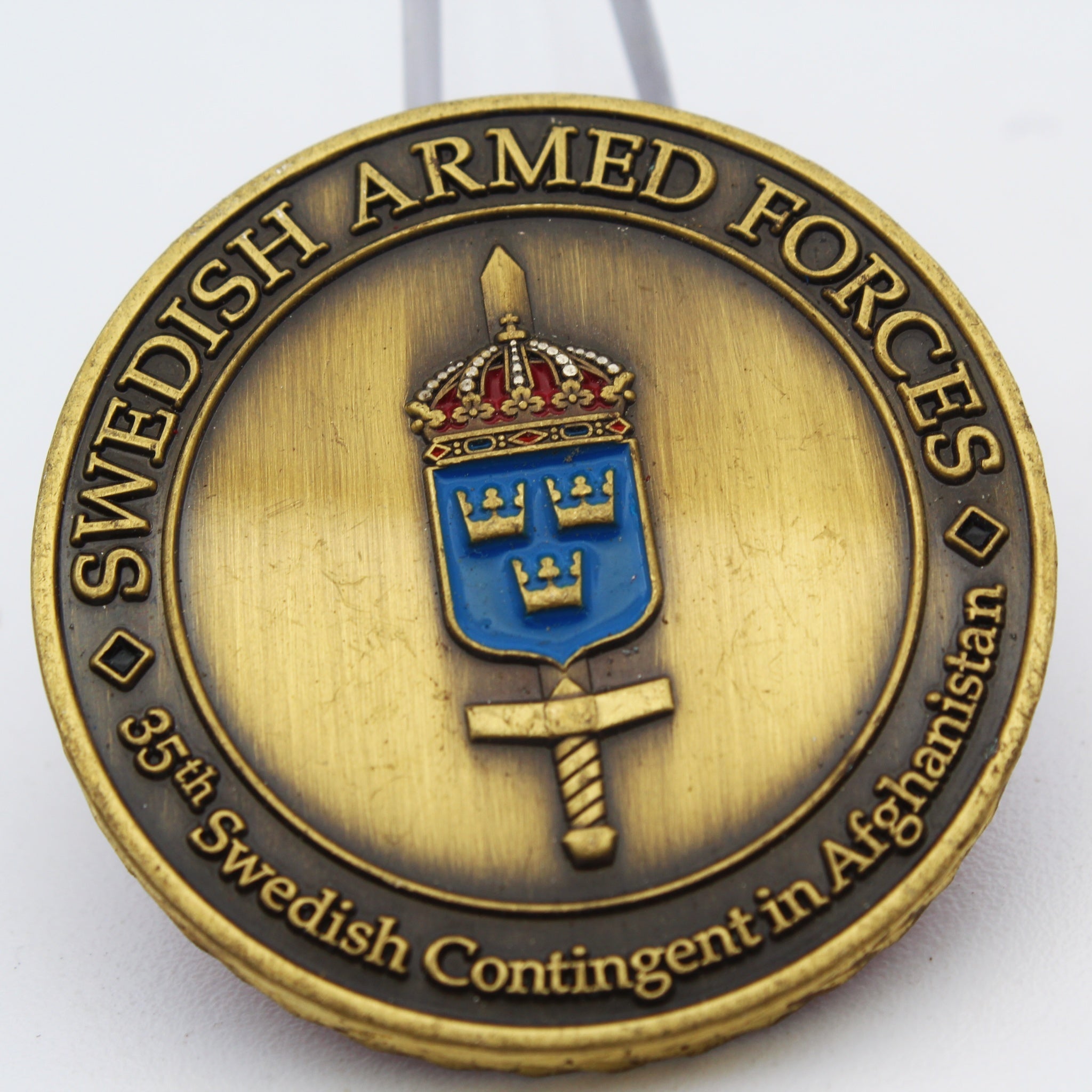 Swedish Armed Forces 35th Swedish Contingent in Afghanistan Challenge Coin Artillery Regiment A9 Pre-owned