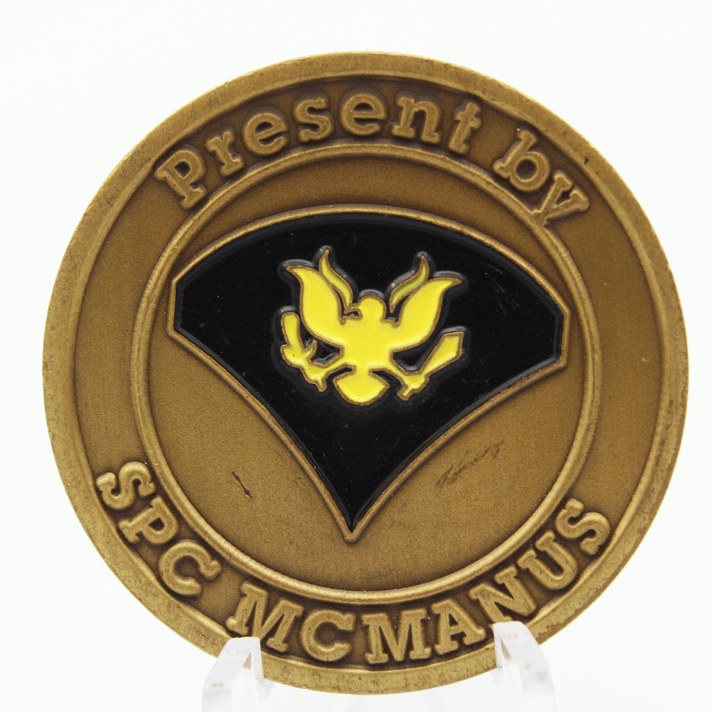 SPC McManus Present By Excellence and Appreciation Challenge Coin 1.5 Inch Copper Pre-owned