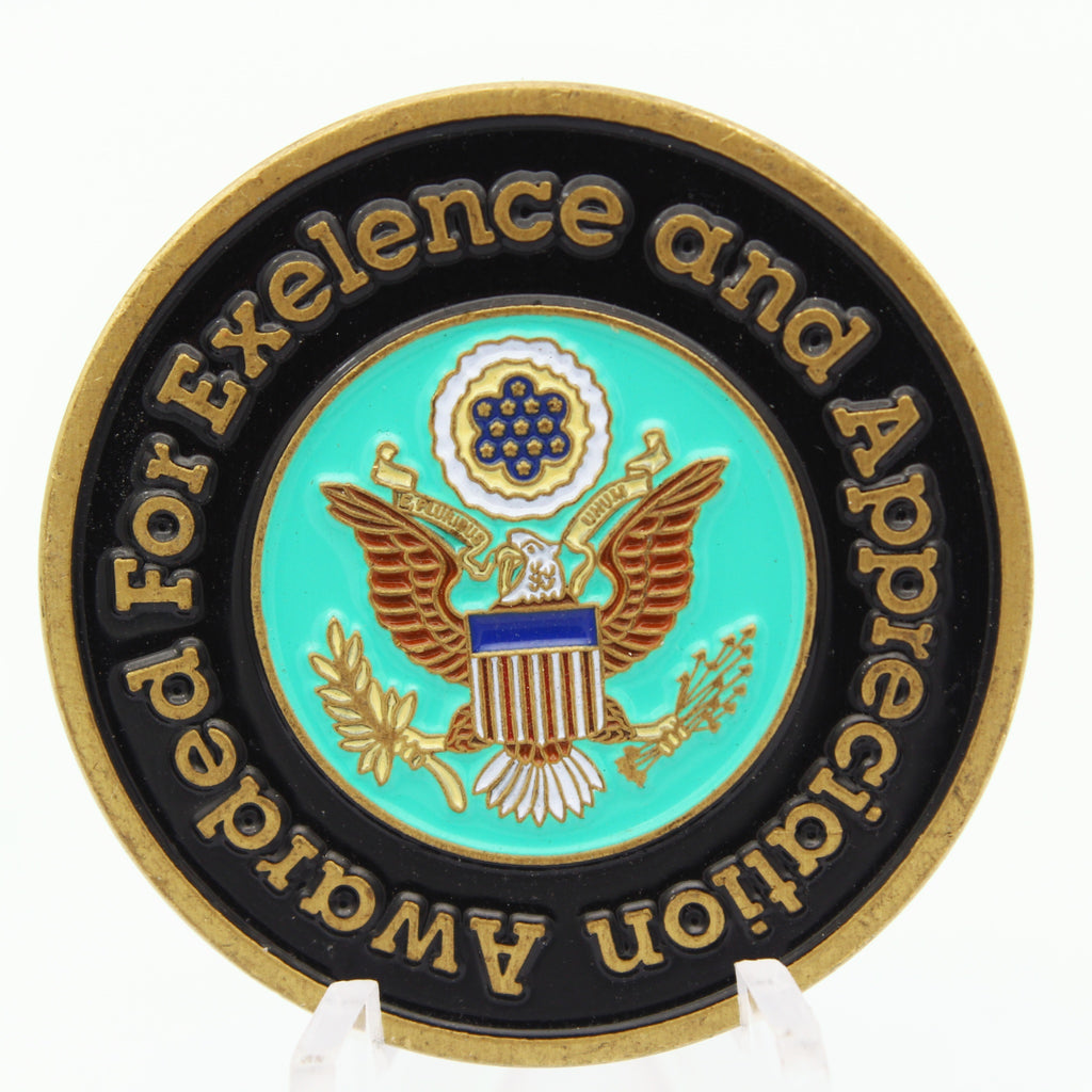 SPC McManus Present By Excellence and Appreciation Challenge Coin 1.5 Inch Copper Pre-owned