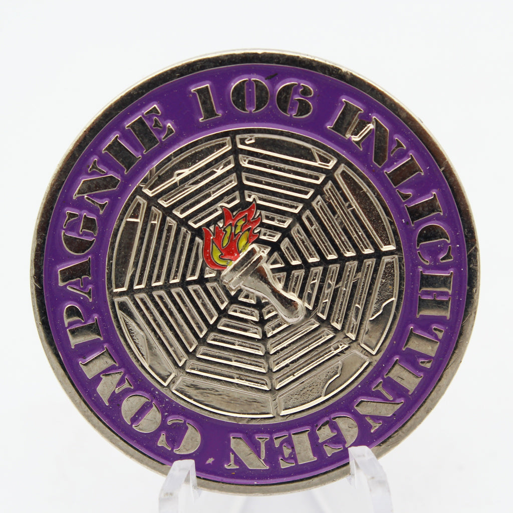 Unix Div 106 Mythic Challenge Coin Spider Web Torch 1.5 Inch Copper Pre-owned