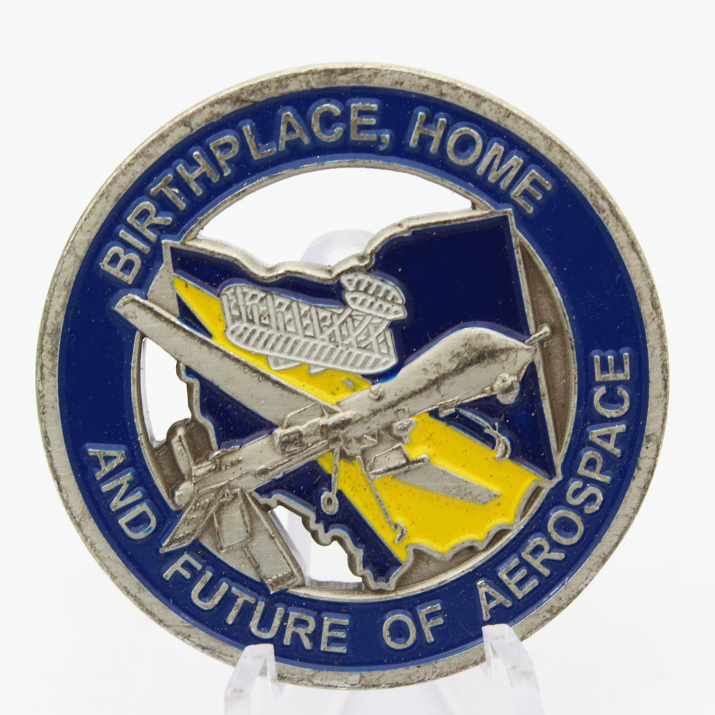 Wright Patterson Air Force Base Challenge Coin Birthplace of Aerospace 1.6 Inch Copper Pre-owned