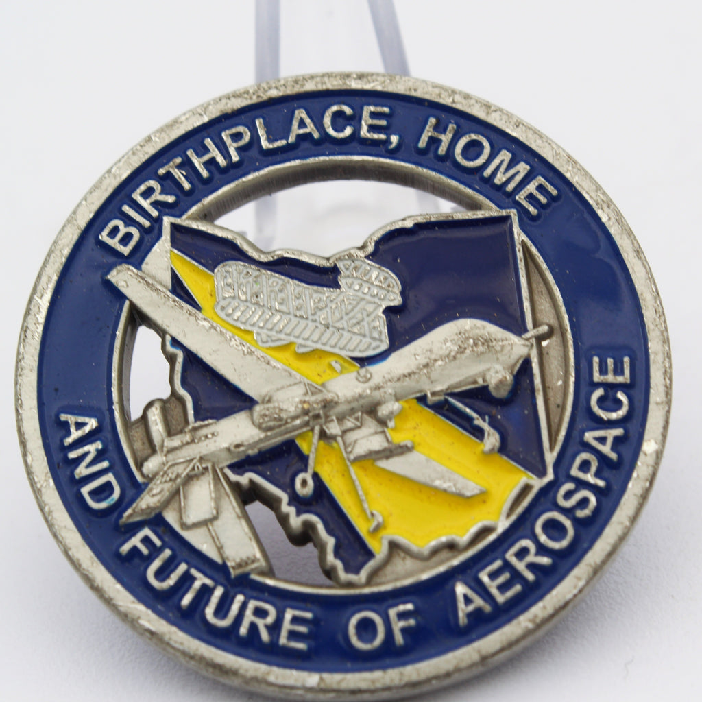 Wright Patterson Air Force Base Challenge Coin Birthplace of Aerospace 1.6 Inch Copper Pre-owned