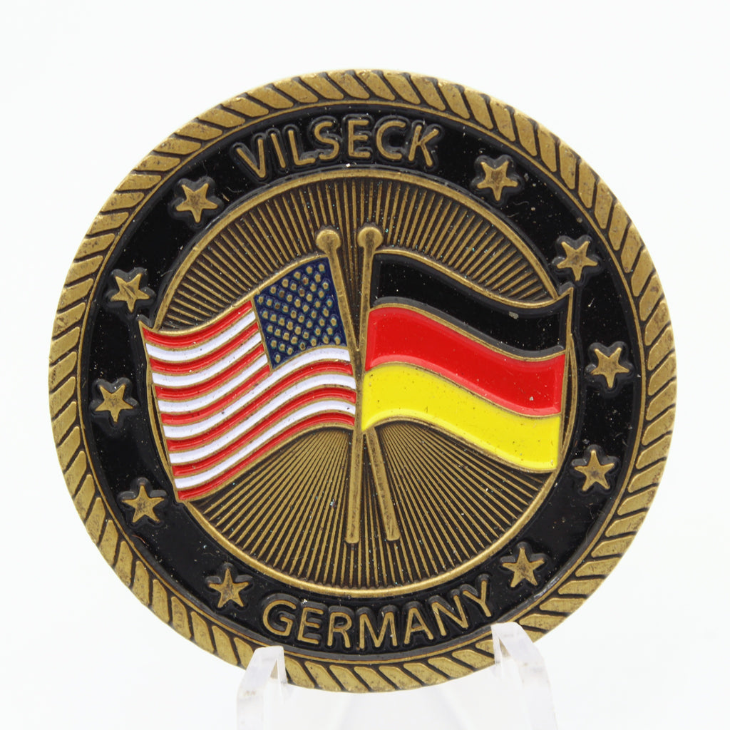 Vilseck Germany US Army Challenge Coin Always Ready 1.6 Inch Copper Pre-owned