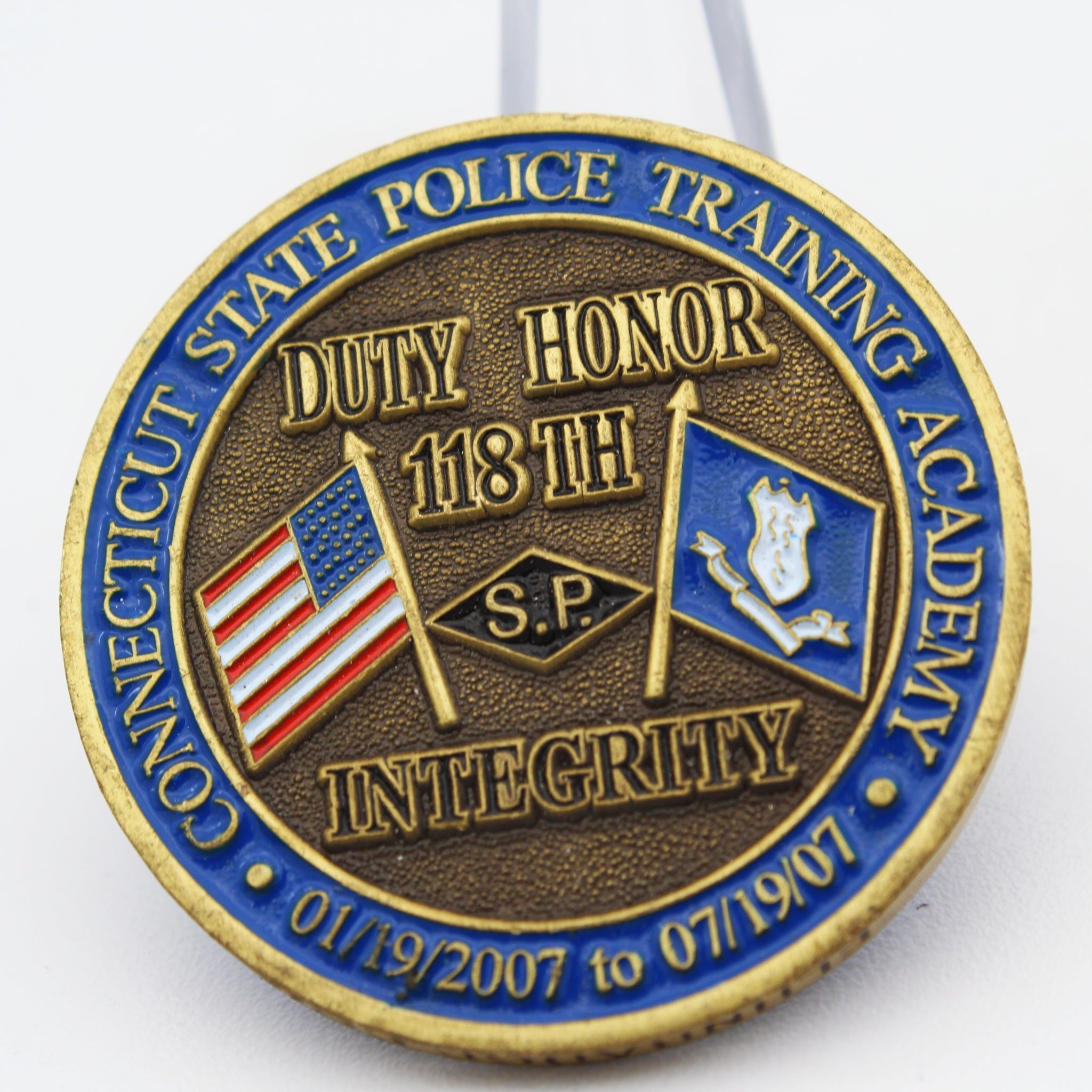 Connecticut State Police Training Academy 118th Challenge Coin 1.5 Inch Copper Pre-owned