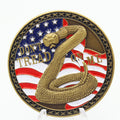 US Constitution Don’t Tread On Me Second Amendment Challenge Coin 1.75 Inch Copper Pre-owned