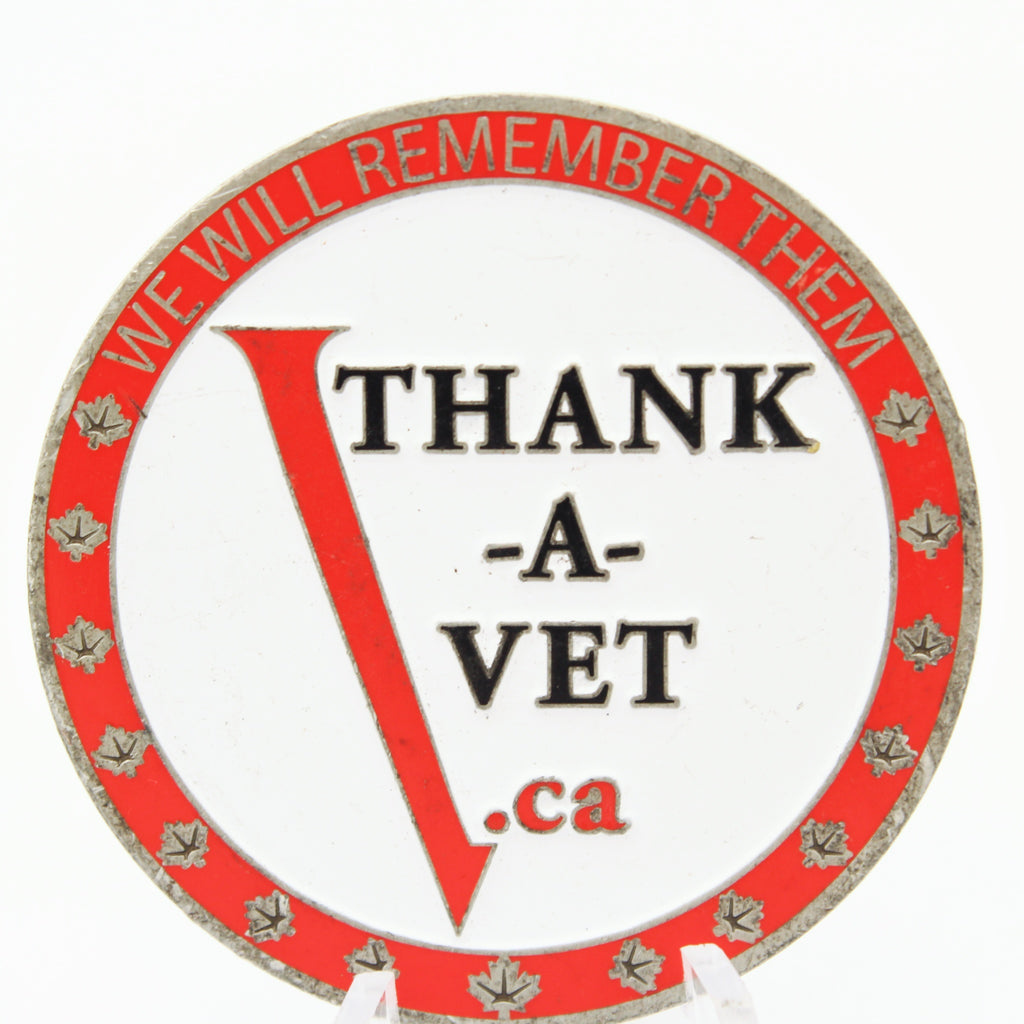 Canada Veteran Memorial Thank A Vet 2017 Challenge Coin 1.75 Inch Copper Pre-owned