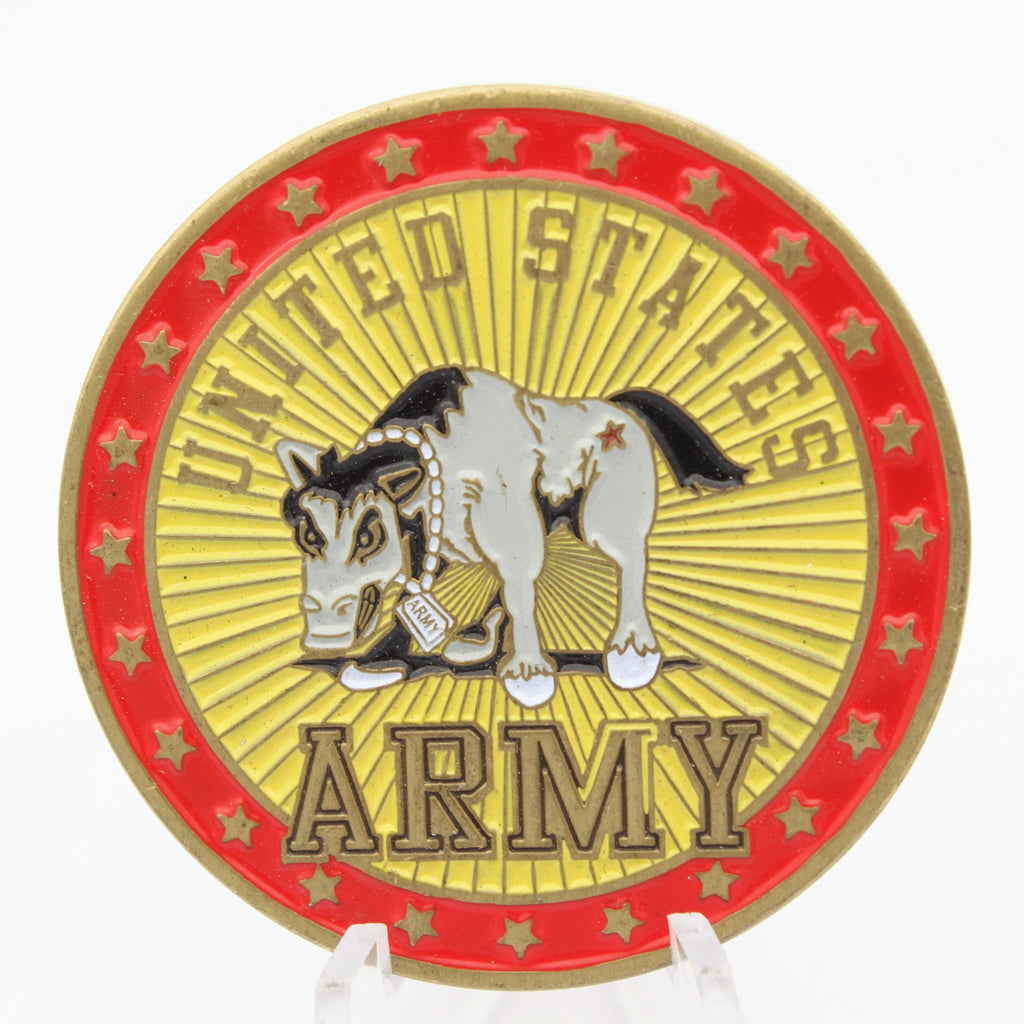 United States Army Mule Mascot Challenge Coin 1.75 Inch Copper Pre-owned