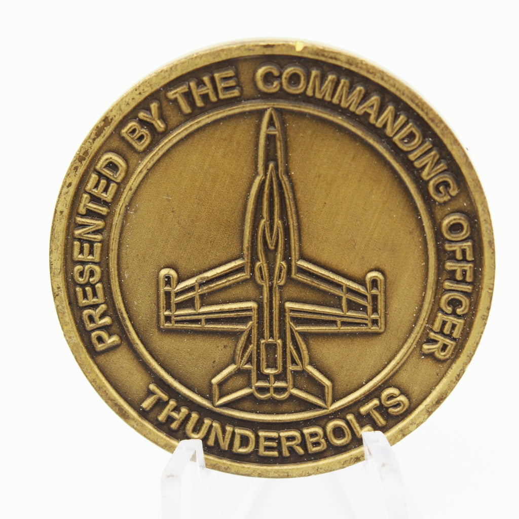Custos VMFA-251 Caelorum Thunderbolts Unit Challenge Coin Lightning Cross 1.5 Inch Copper Pre-owned