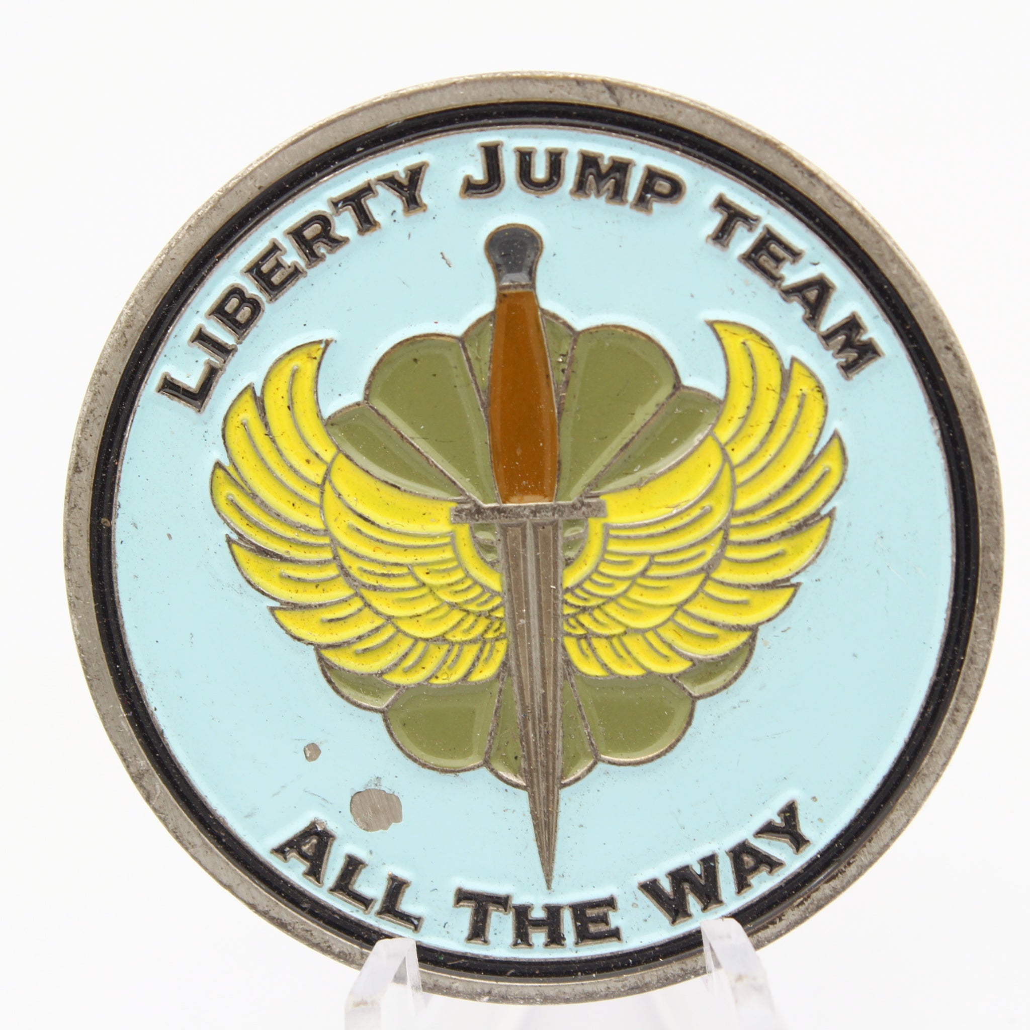 Liberty Jump Team Challenge Coin Greatest Generation Airborne Aircraft 1.75 Inch Copper Pre-owned