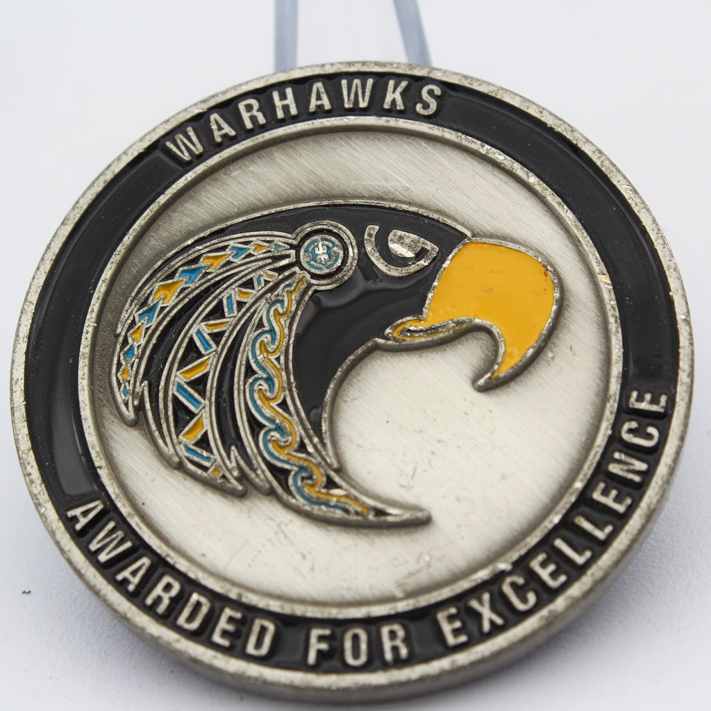 Warhawks 715th Military Intelligence Battalion Challenge Coin Hawaii 1.75” Pre-owned