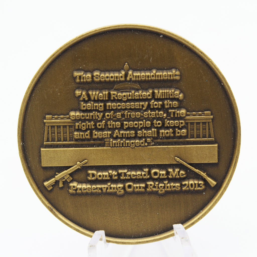 Don't Tread On Me Challenge Coin 2nd Amendment Patriotic Gadsden Flag 2013