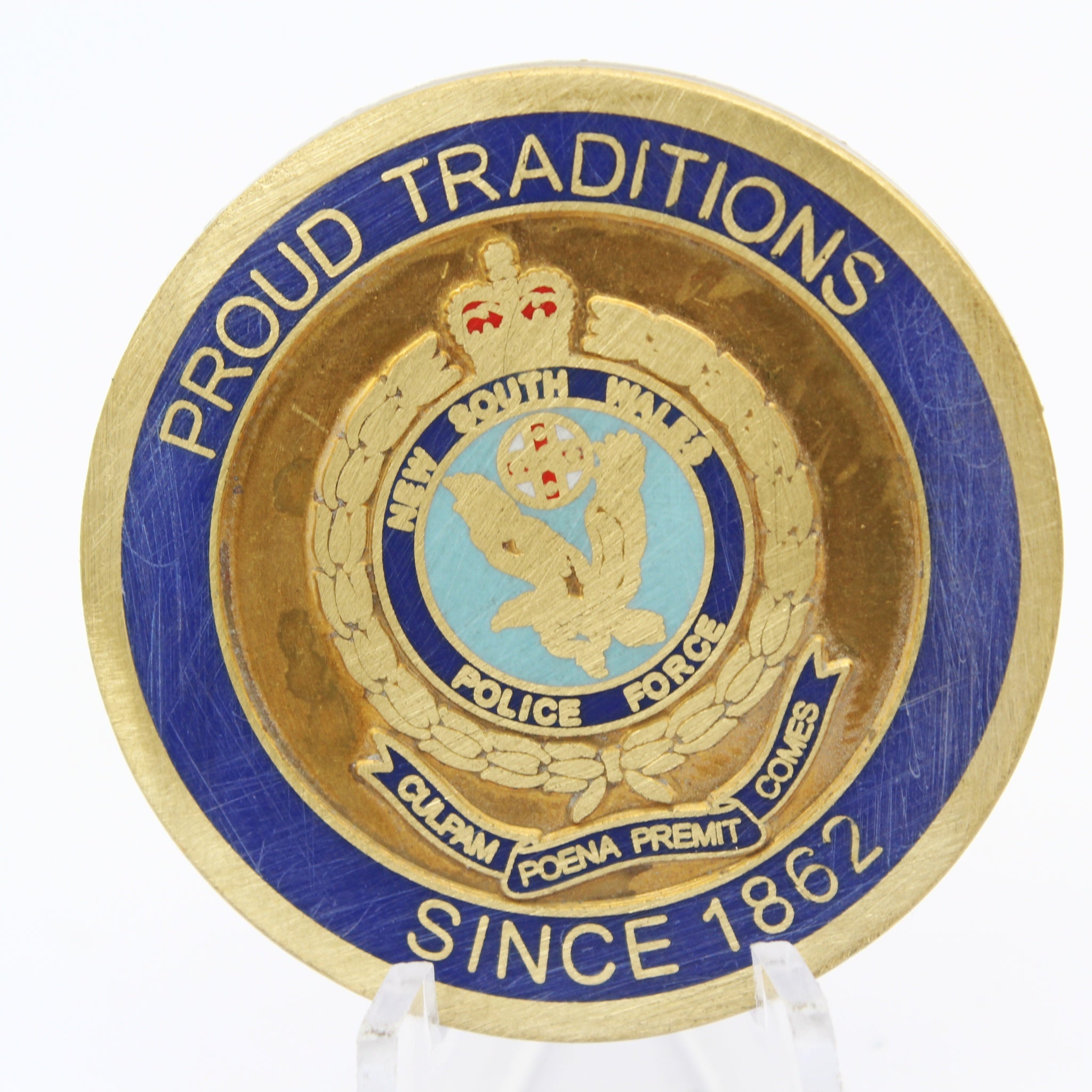 New South Wales Police Wireless Network Group Challenge Coin 1.65" Copper Pre-owned