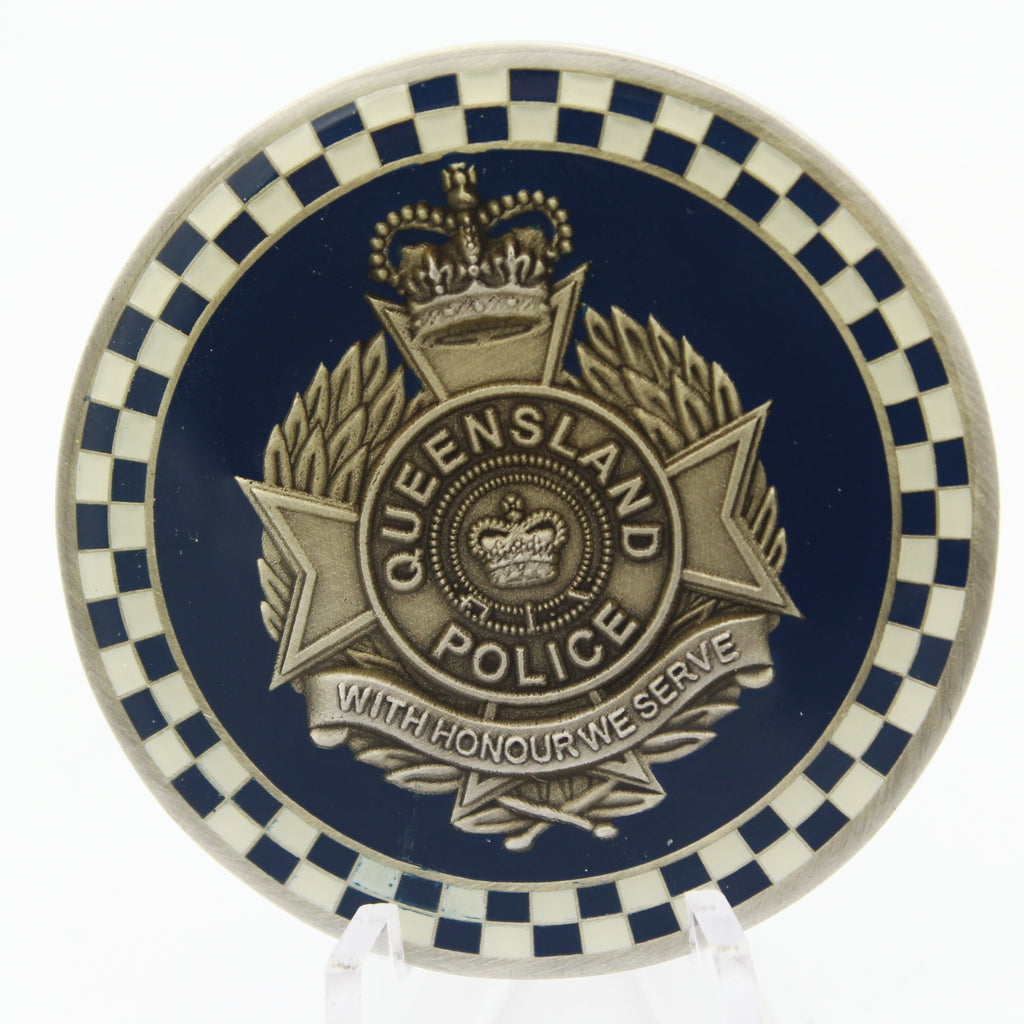 Queensland Police Challenge Coin QP Commissioned Officers Mess 1.75" Copper Pre-owned