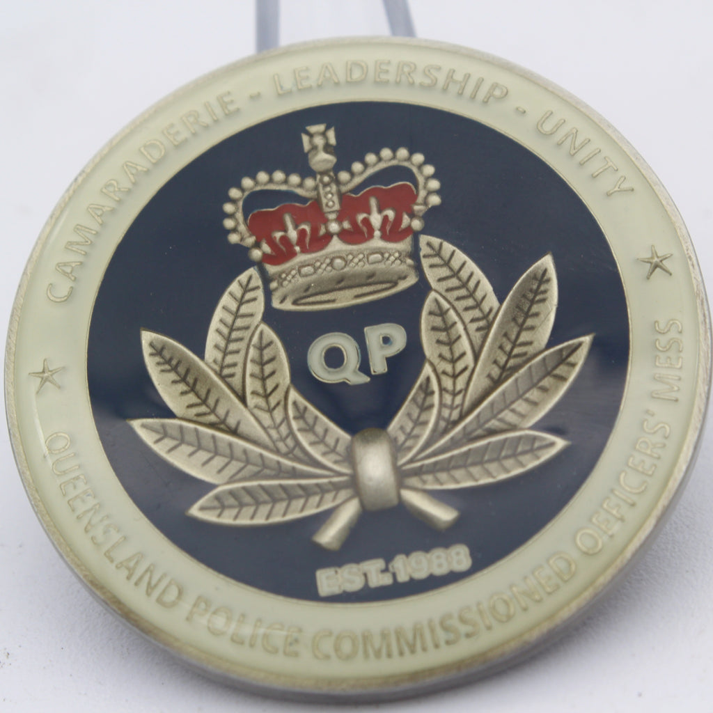 Queensland Police Challenge Coin QP Commissioned Officers Mess 1.75" Copper Pre-owned