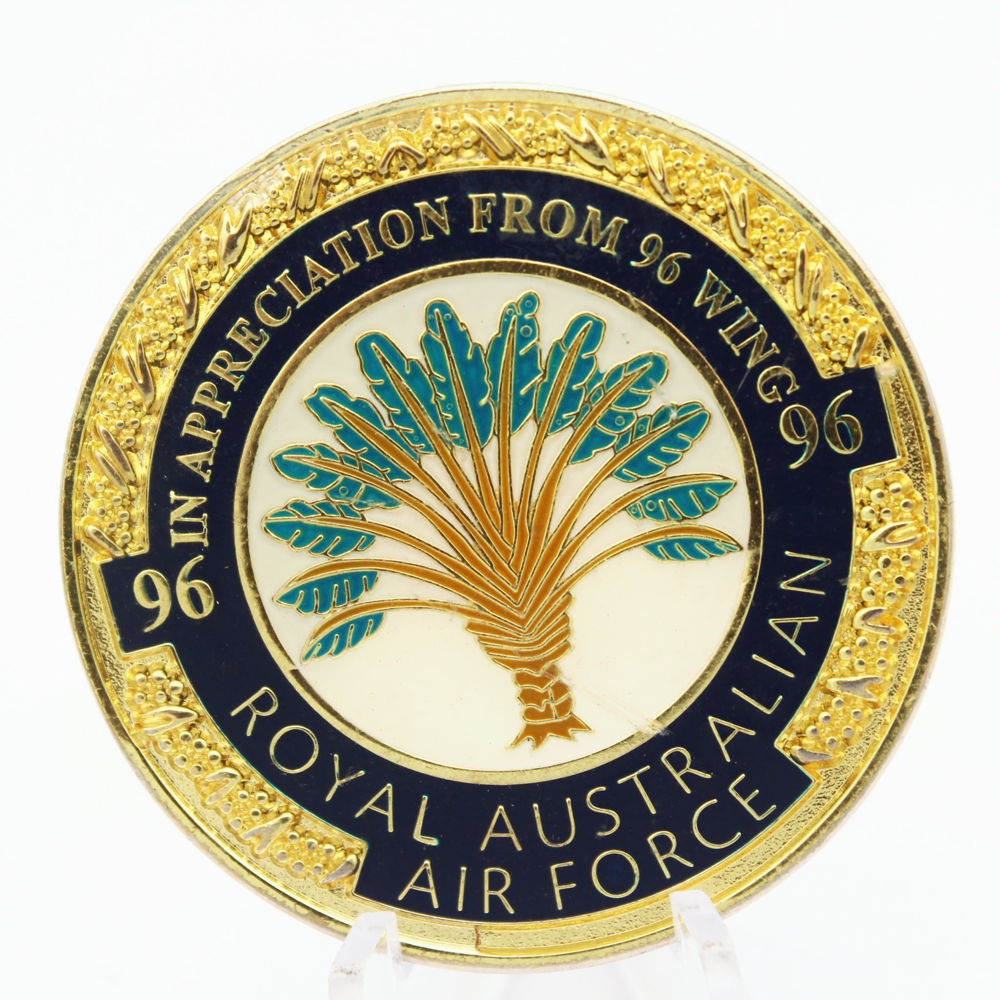 Royal Australian Air Force 96 Wing Challenge Coin Officer Commanding 1.75" Copper Pre-owned