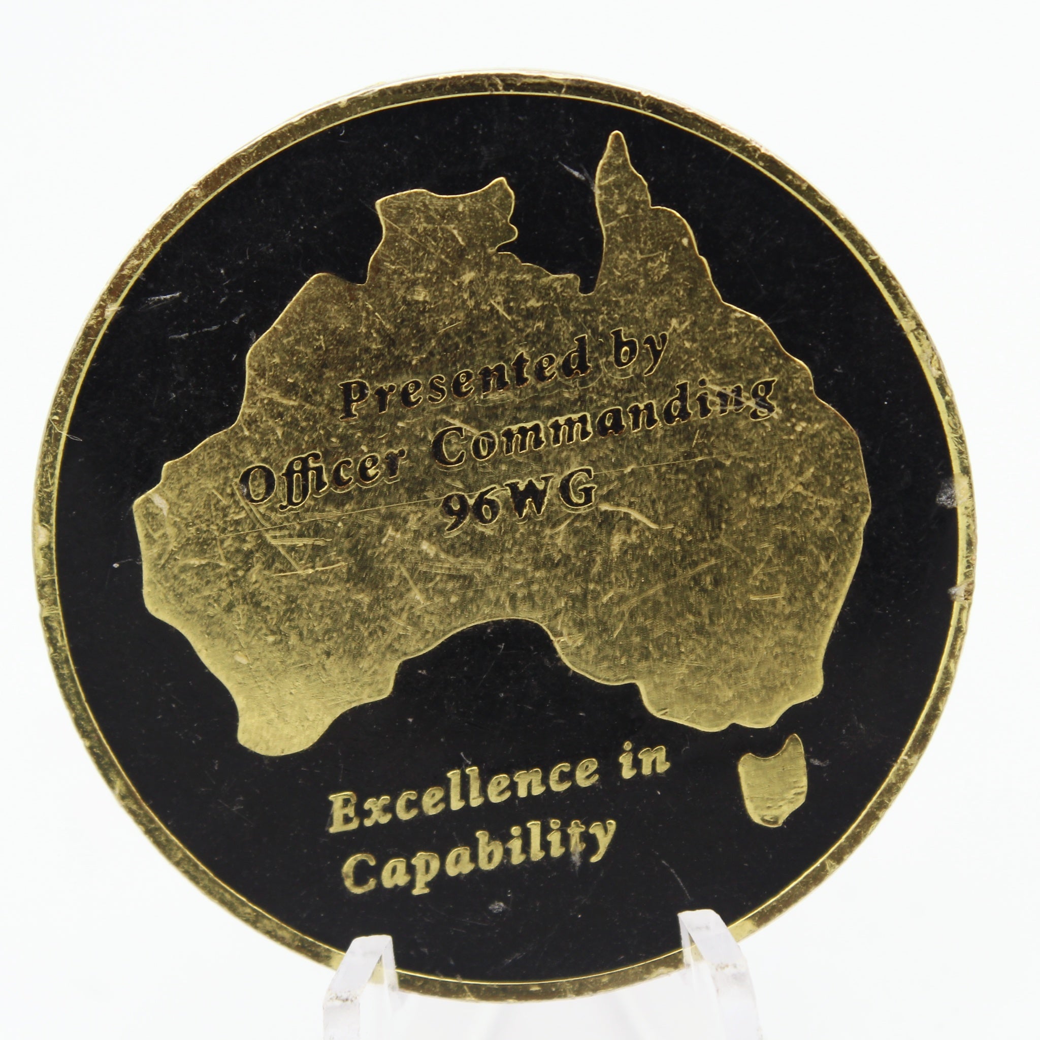 Royal Australian Air Force 96 Wing Challenge Coin Officer Commanding 1.75" Copper Pre-owned
