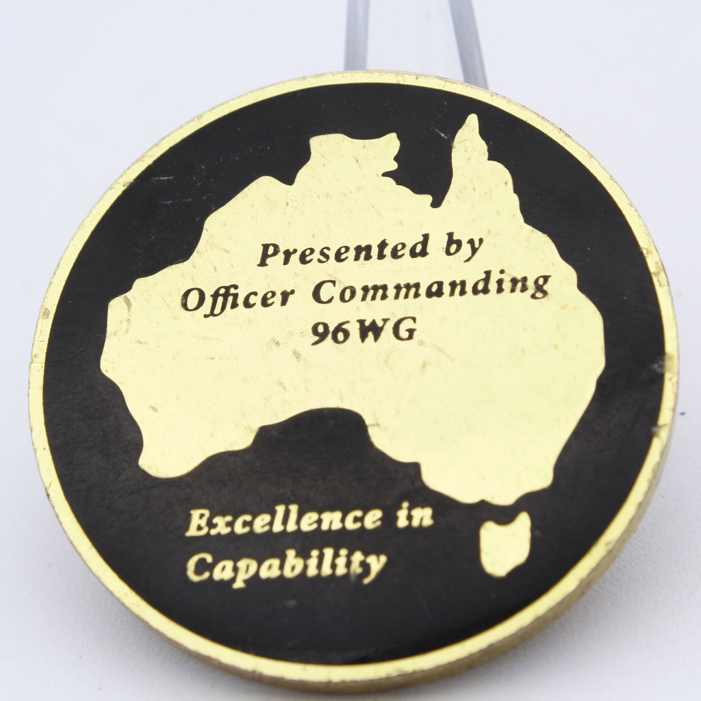 Royal Australian Air Force 96 Wing Challenge Coin Officer Commanding 1.75" Copper Pre-owned