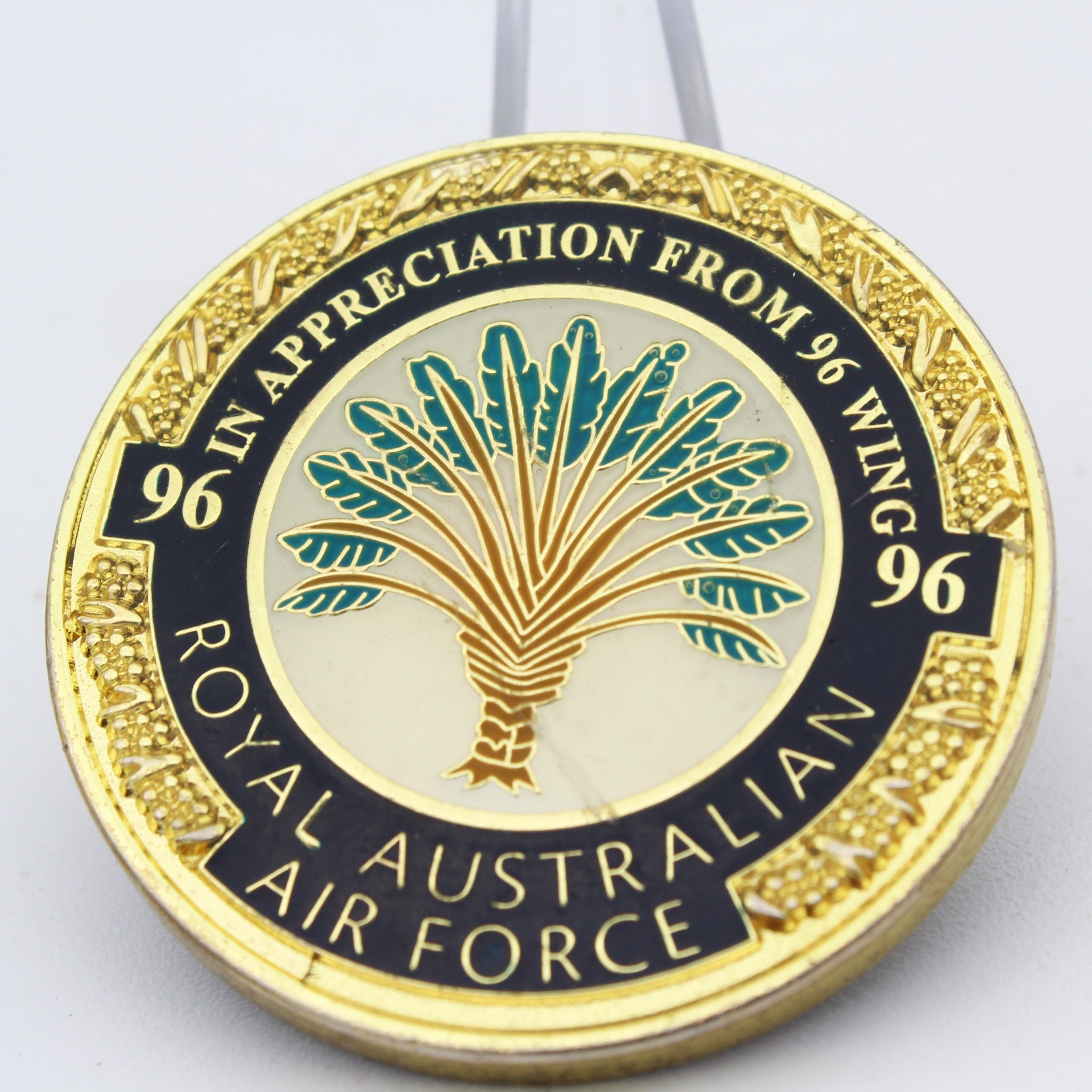 Royal Australian Air Force 96 Wing Challenge Coin Officer Commanding 1.75" Copper Pre-owned