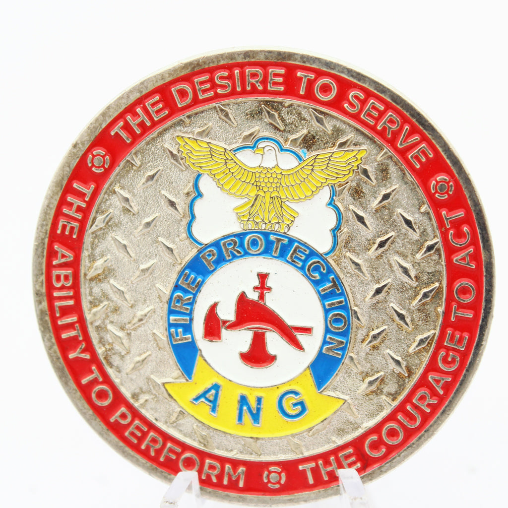 Houston Texas Air National Guard Fire Protection Challenge Coin 147th Attack Wing Copper Pre-owned